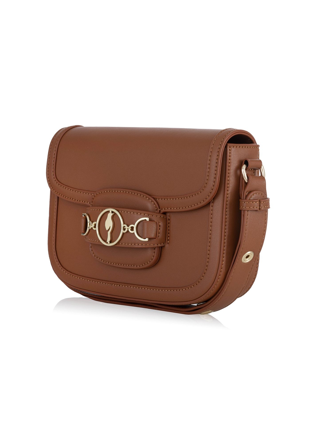 Small postbag in cognac color TOREC-0896-87(W24)-02
