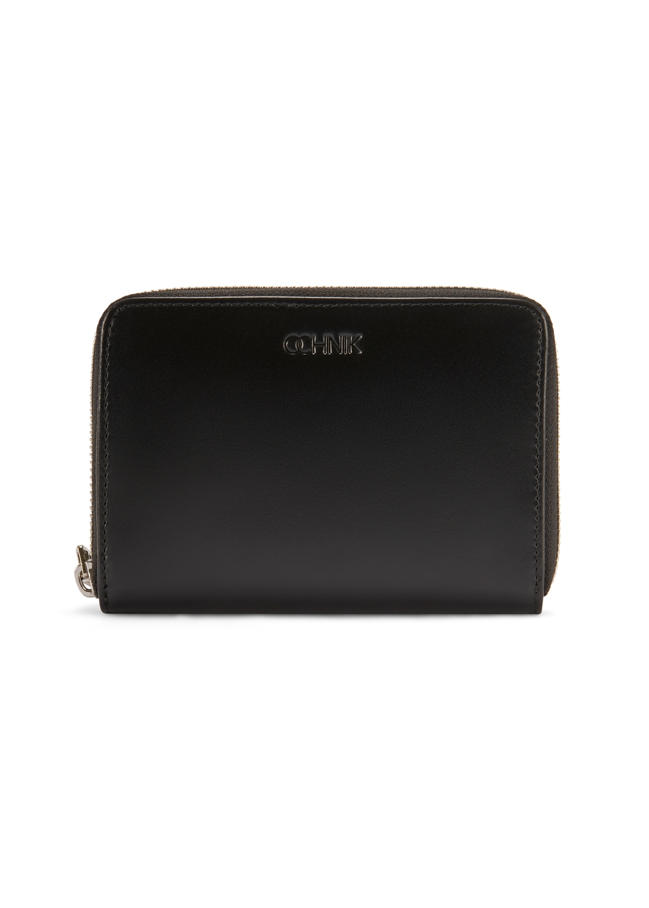 Black leather women's wallet PORES-0976-99(Z25), front product view on white background.