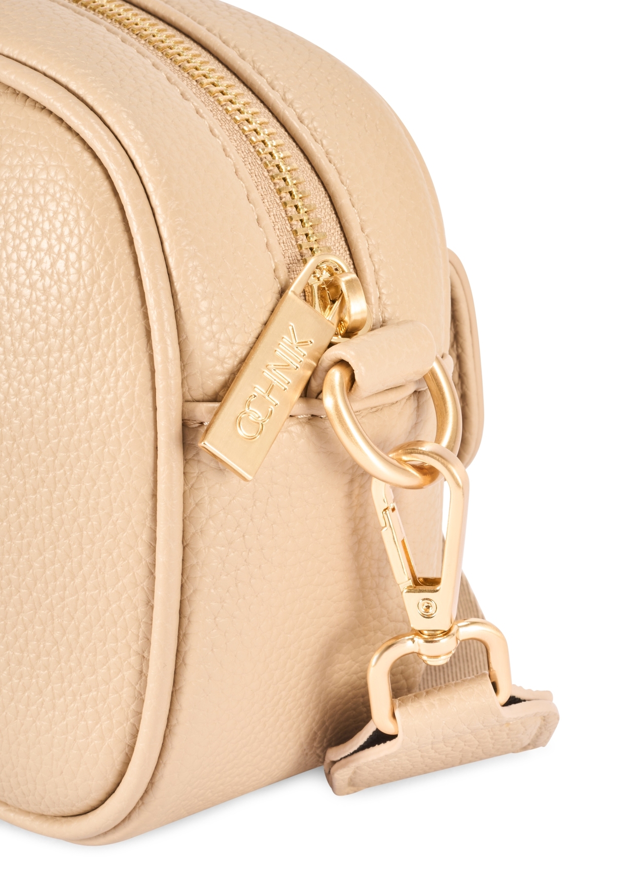 Small beige women's handbag TOREC-1174-1B(W26), close-up of the product detail on a white background.