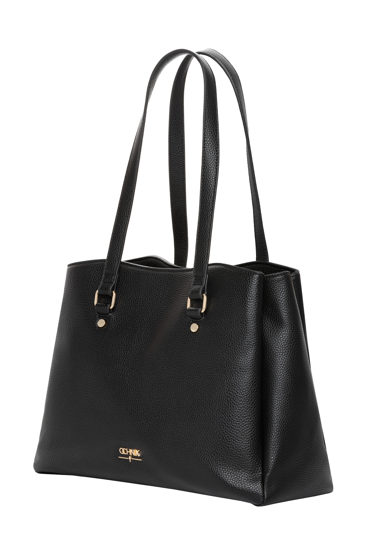 Black women's shopper bag TOREC-1260-9I(Z26), diagonal product view on a white background.
