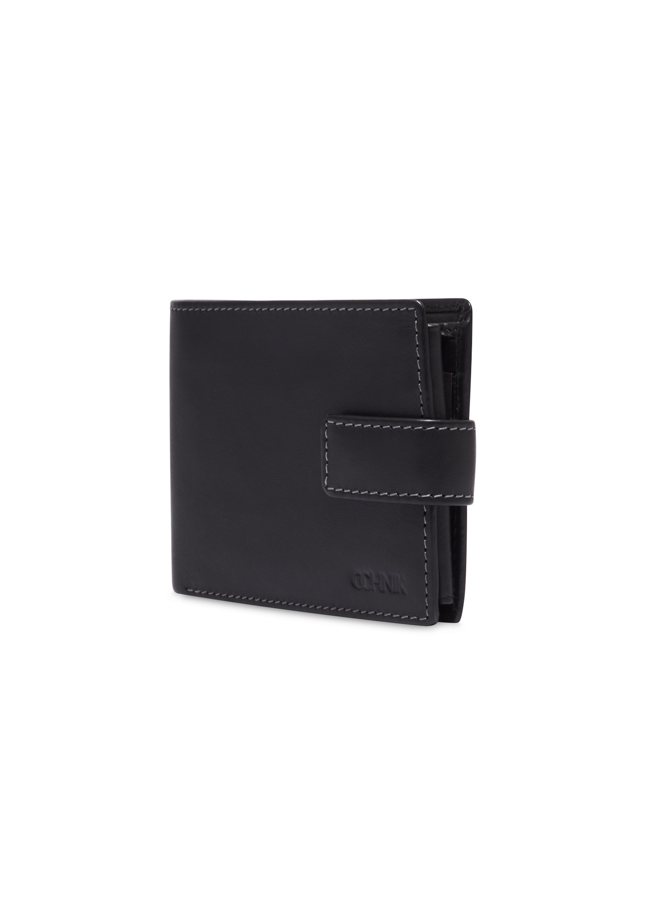 Black men's leather wallet PORMS-0700-99(Z26), diagonal product view on a light background.