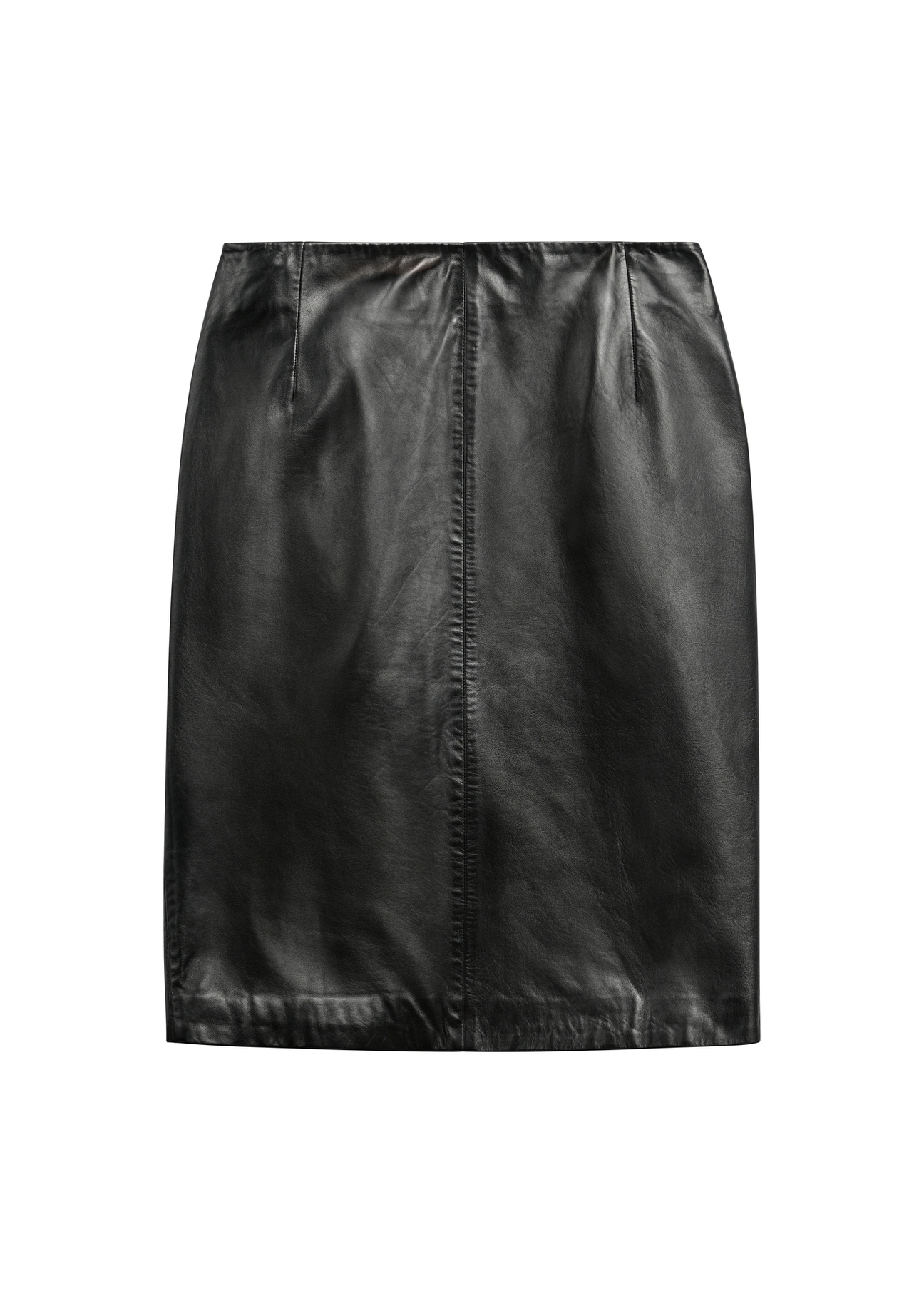 Women's leather pencil skirt SPCDS-0031-99(KS), front product view on white background.