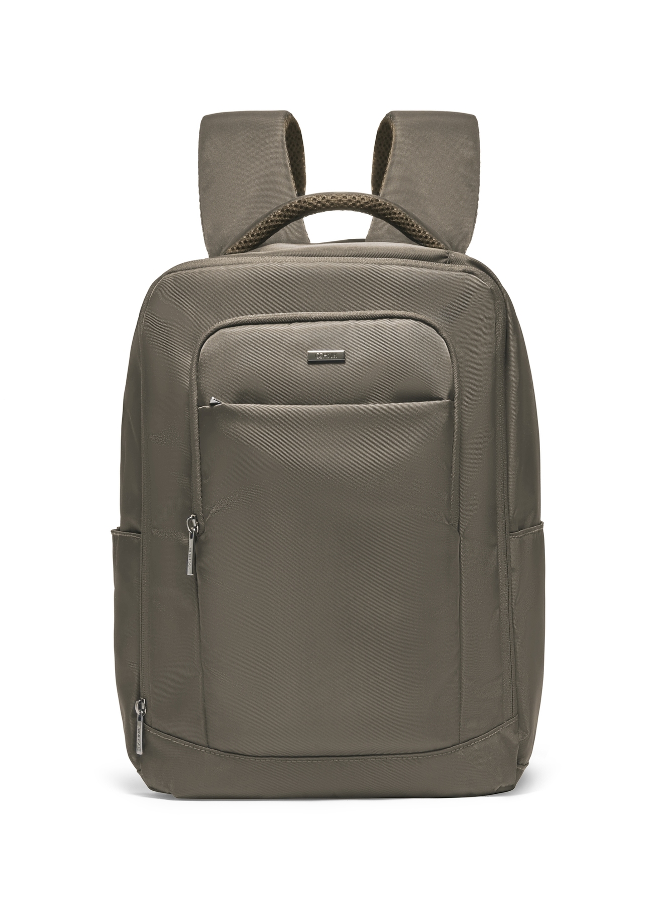 Khaki airplane backpack PLCMN-0014-8D(Z26). Front view on white background.