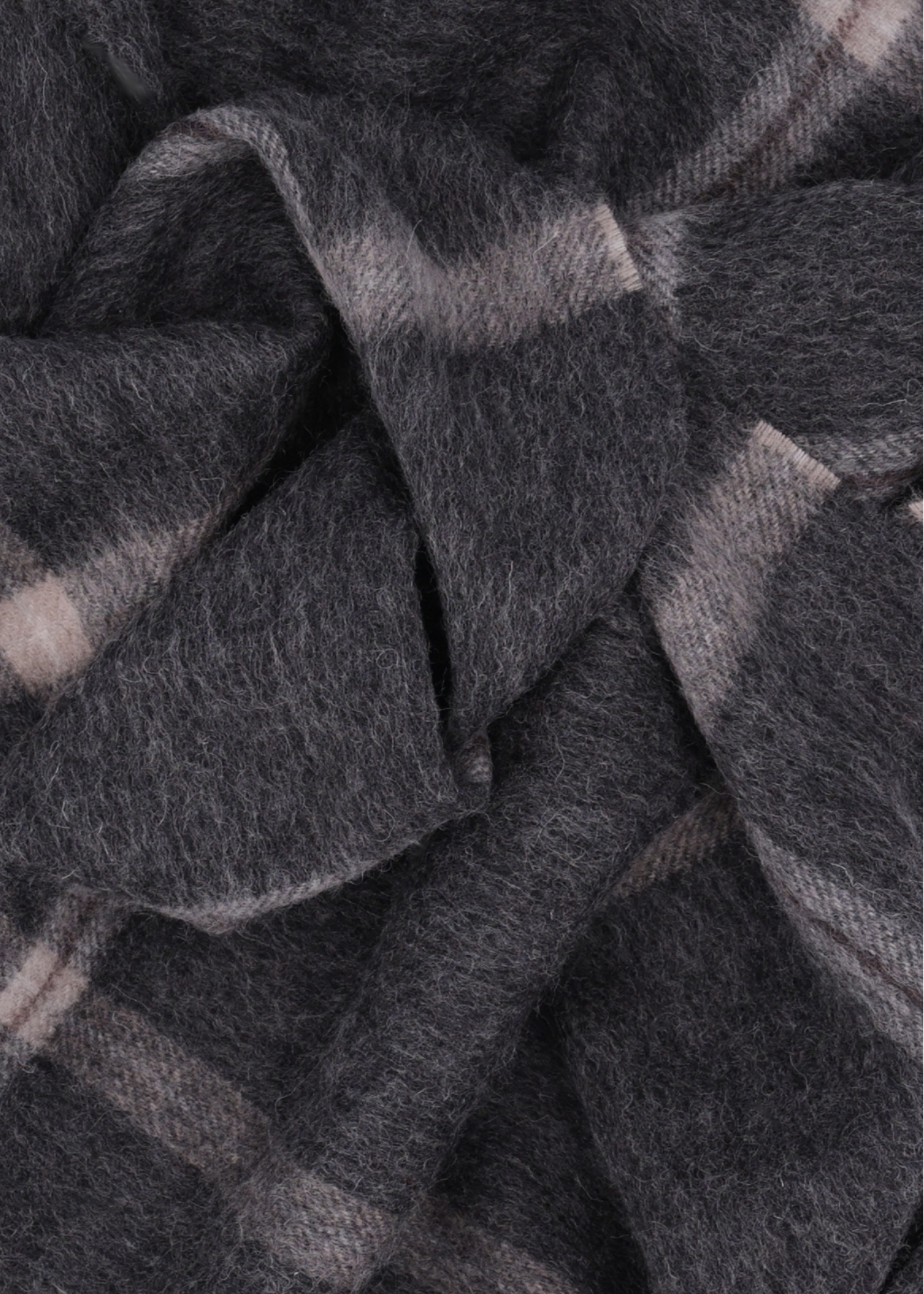 Men's woolen checkered scarf SZAMT-0089-9J(Z26), close-up of the product detail.