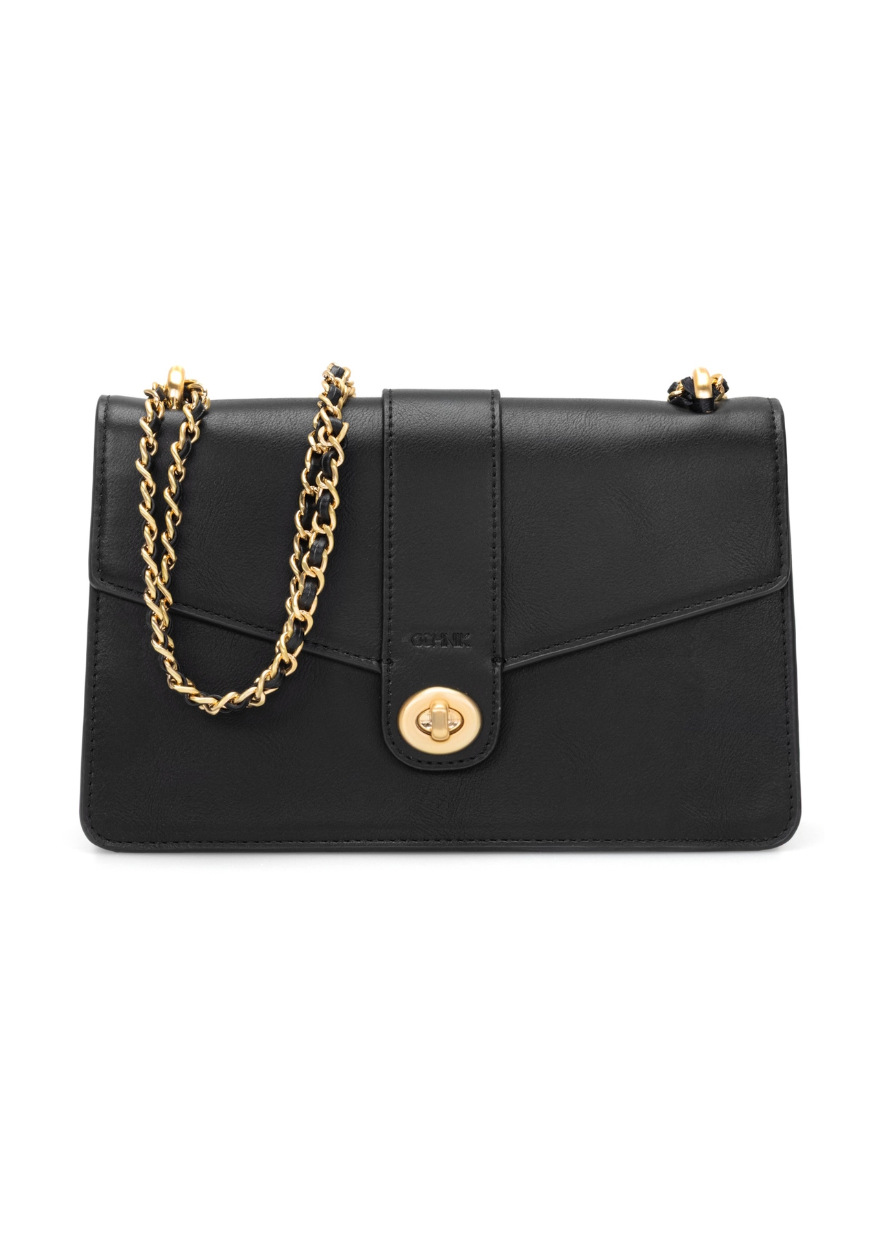 Black women's messenger bag TOREC-1137-99(W26), front product view on white background.