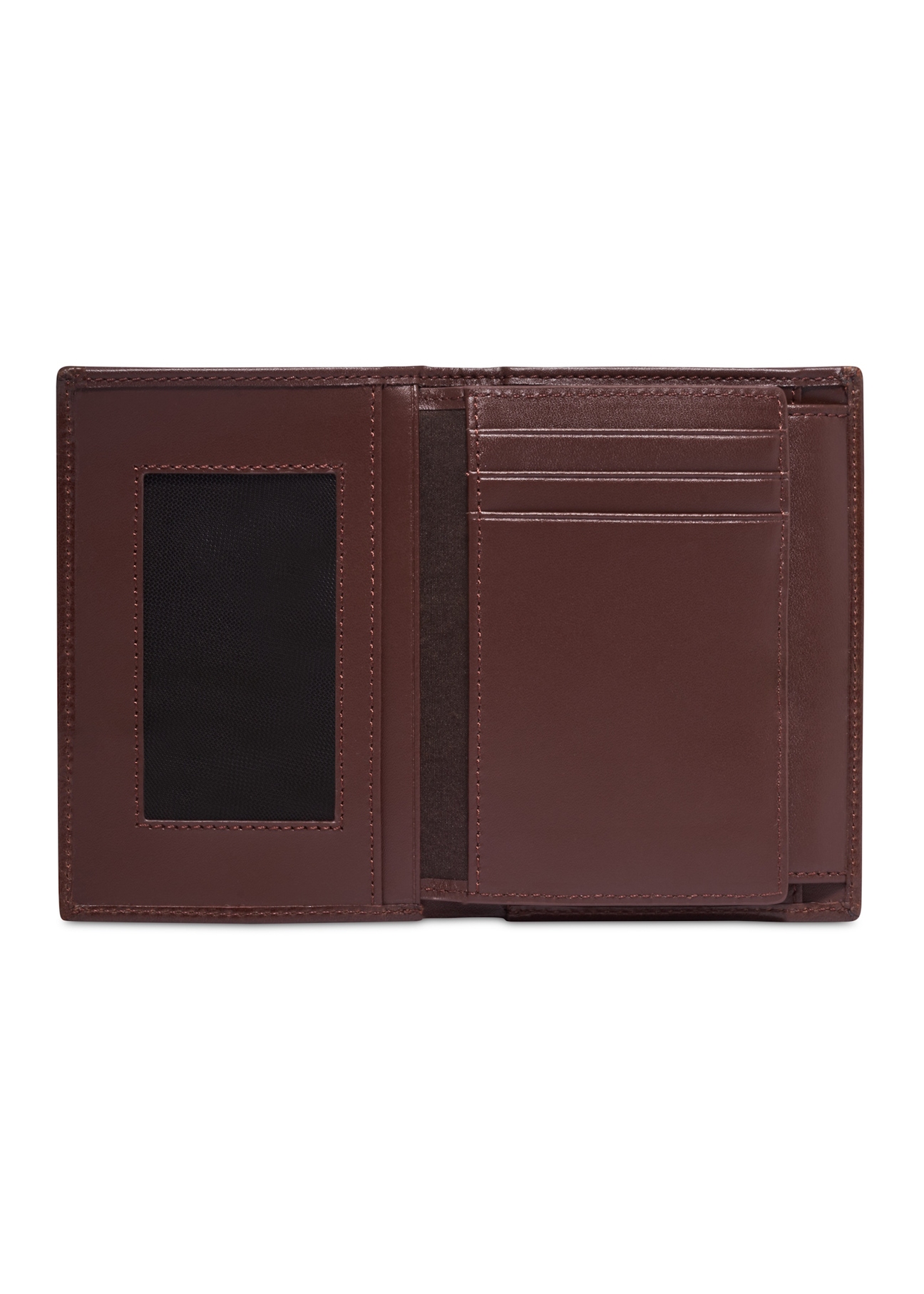 Light brown men's leather wallet PORMS-0737-1G(Z26), product view inside on white background.