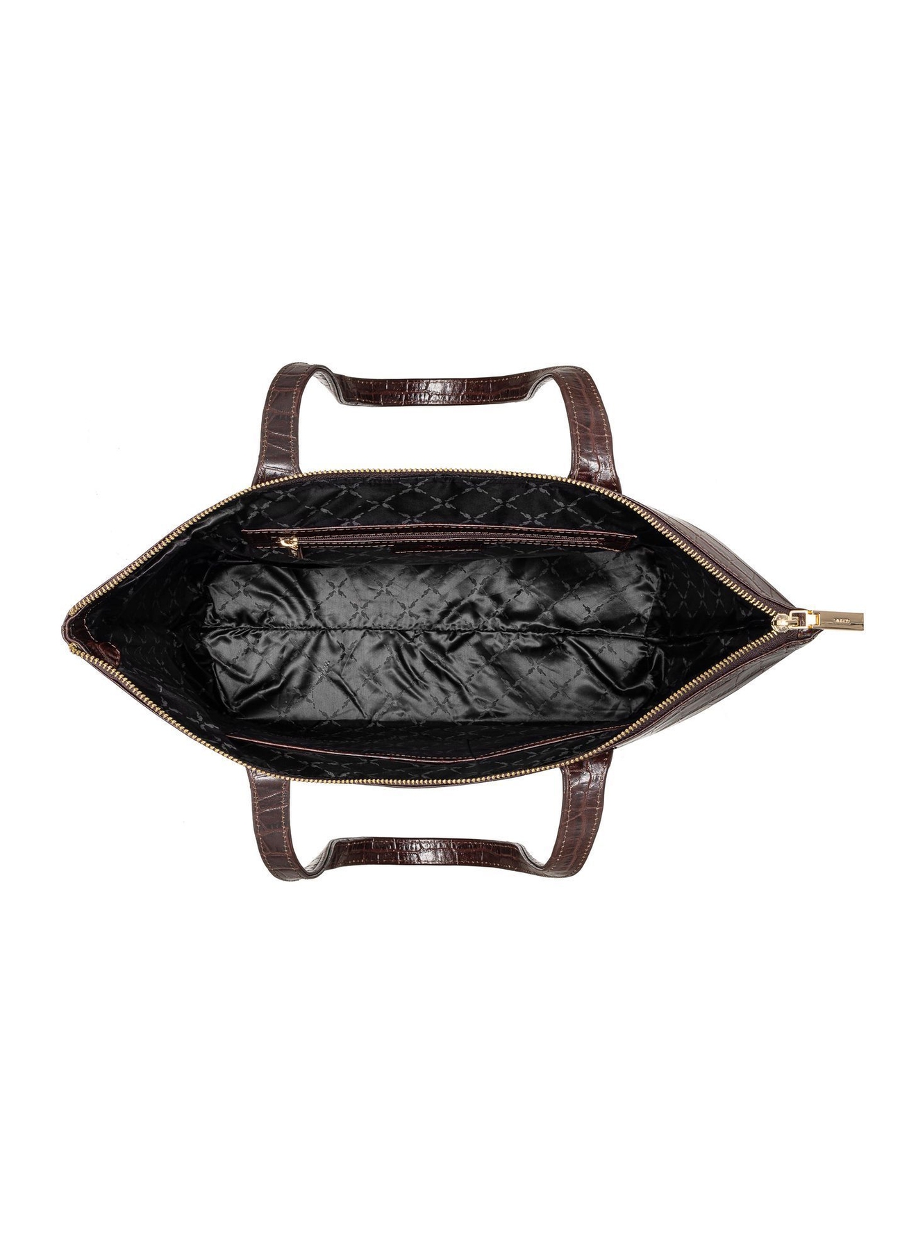 Women's brown leather shopper handbag TORES-0939E-1H(W26), product view inside on white background.