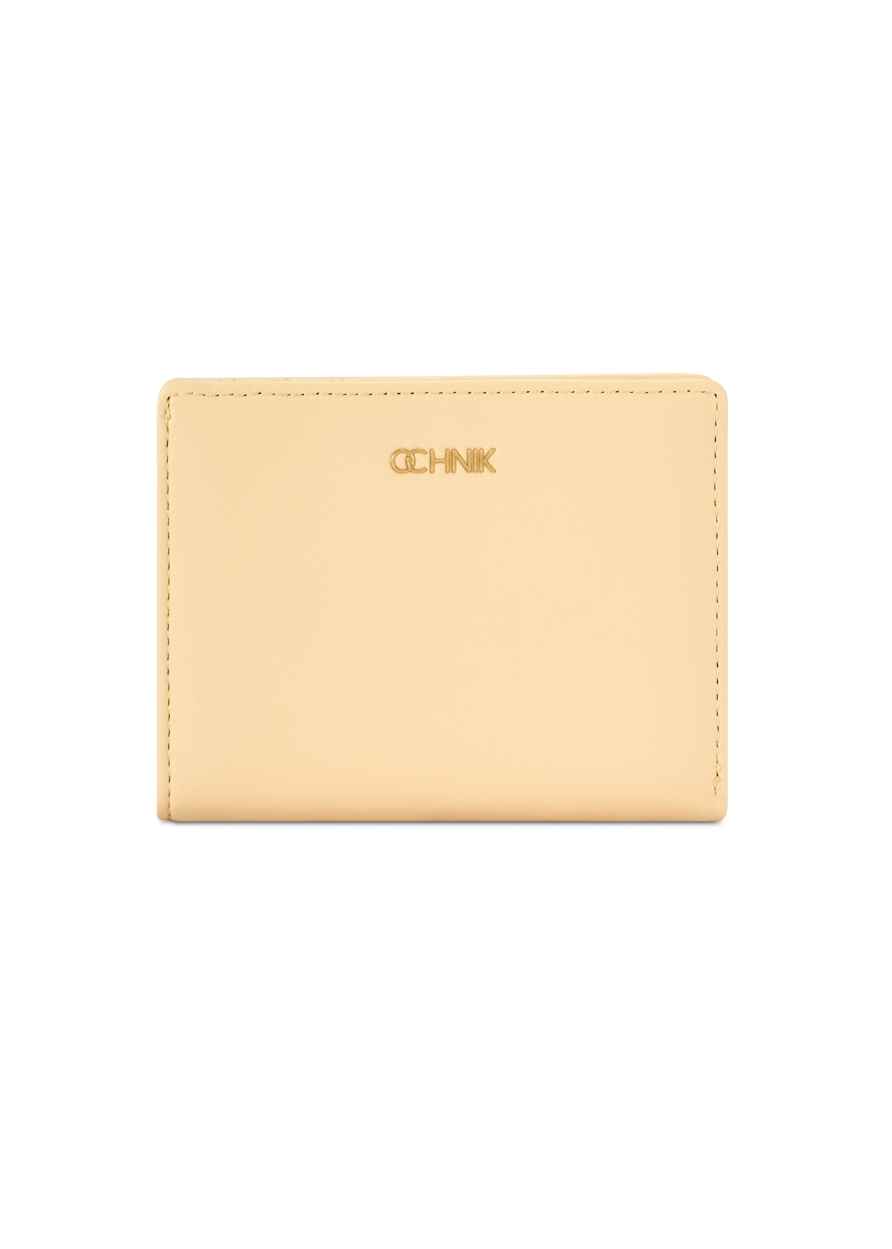 Small light yellow women's wallet POREC-0415-2A(W26), front product view on white background.