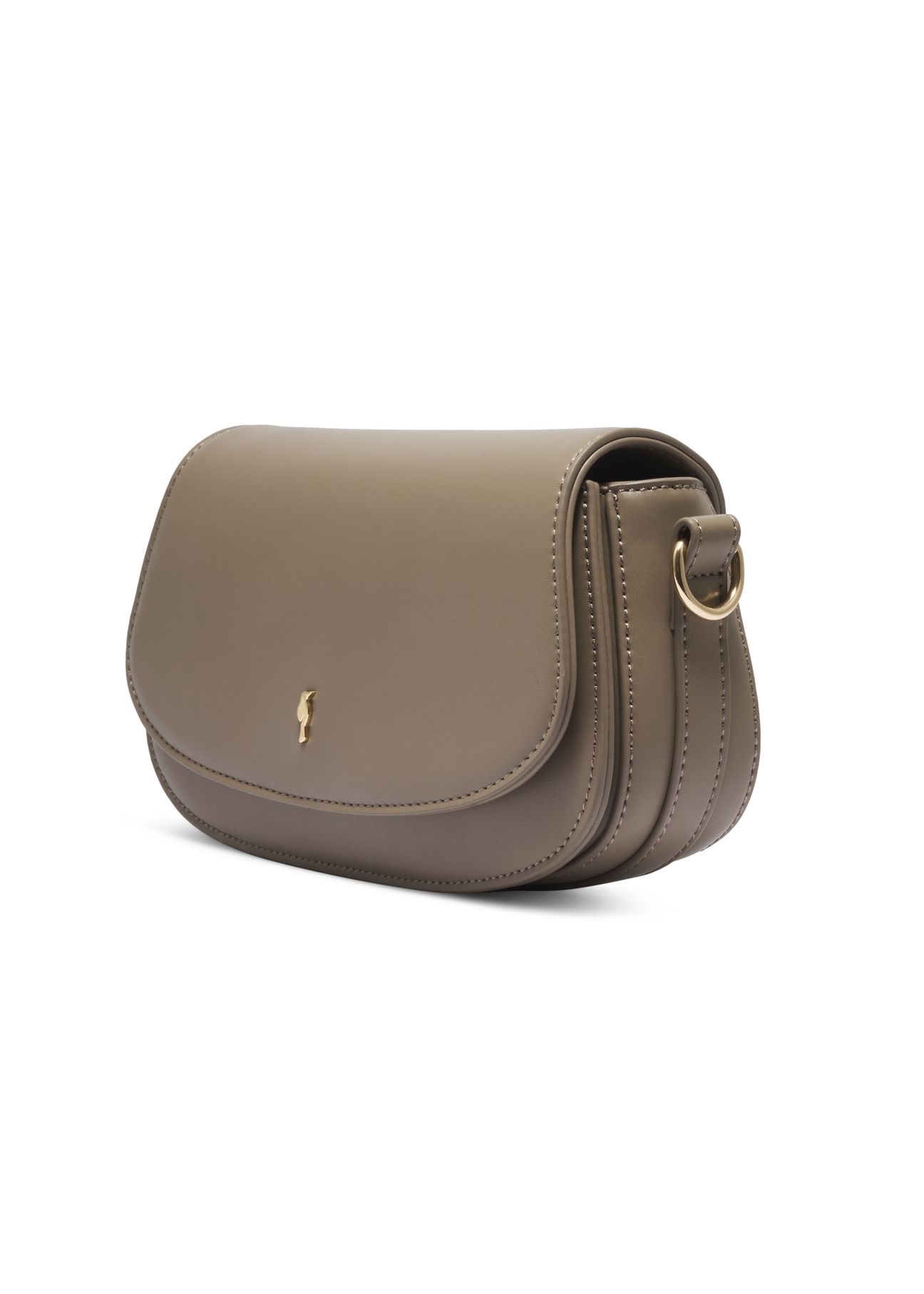 Small women's handbag in cool beige TOREC-1264-1K(Z26). Side view, diagonal, on a white background.