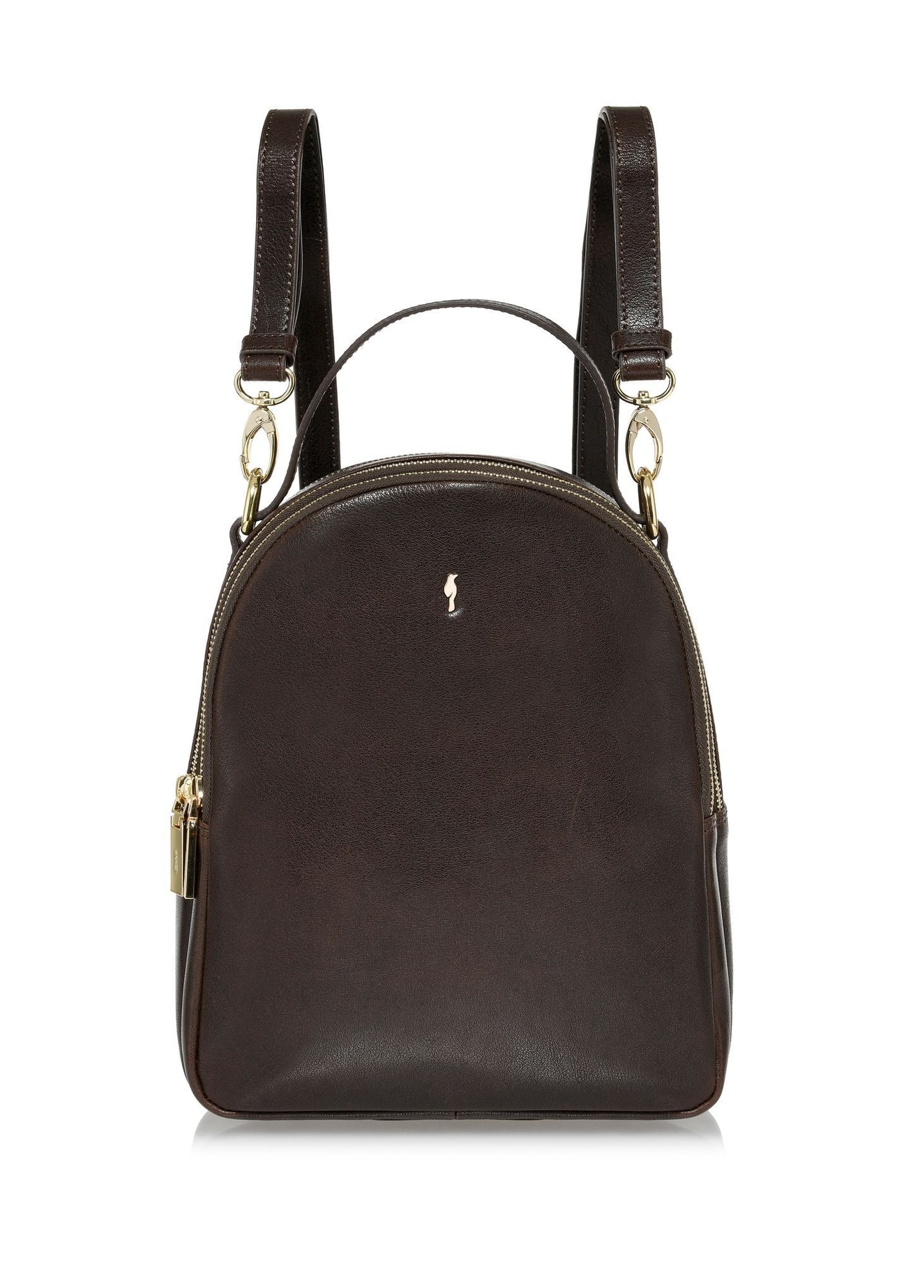 Brown leather women's backpack TORES-1048-89(Z24)-01