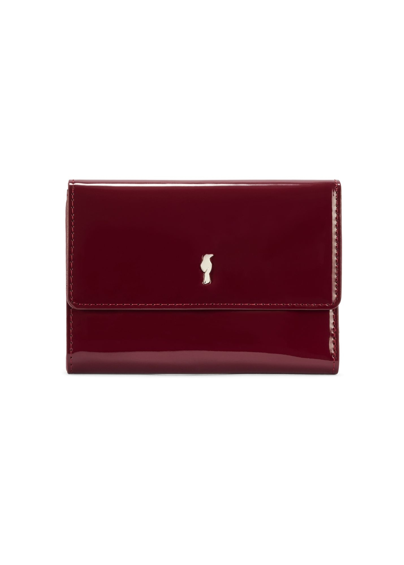 Burgundy medium women's wallet POREC-0419-49(Z25) - front product view on white background.