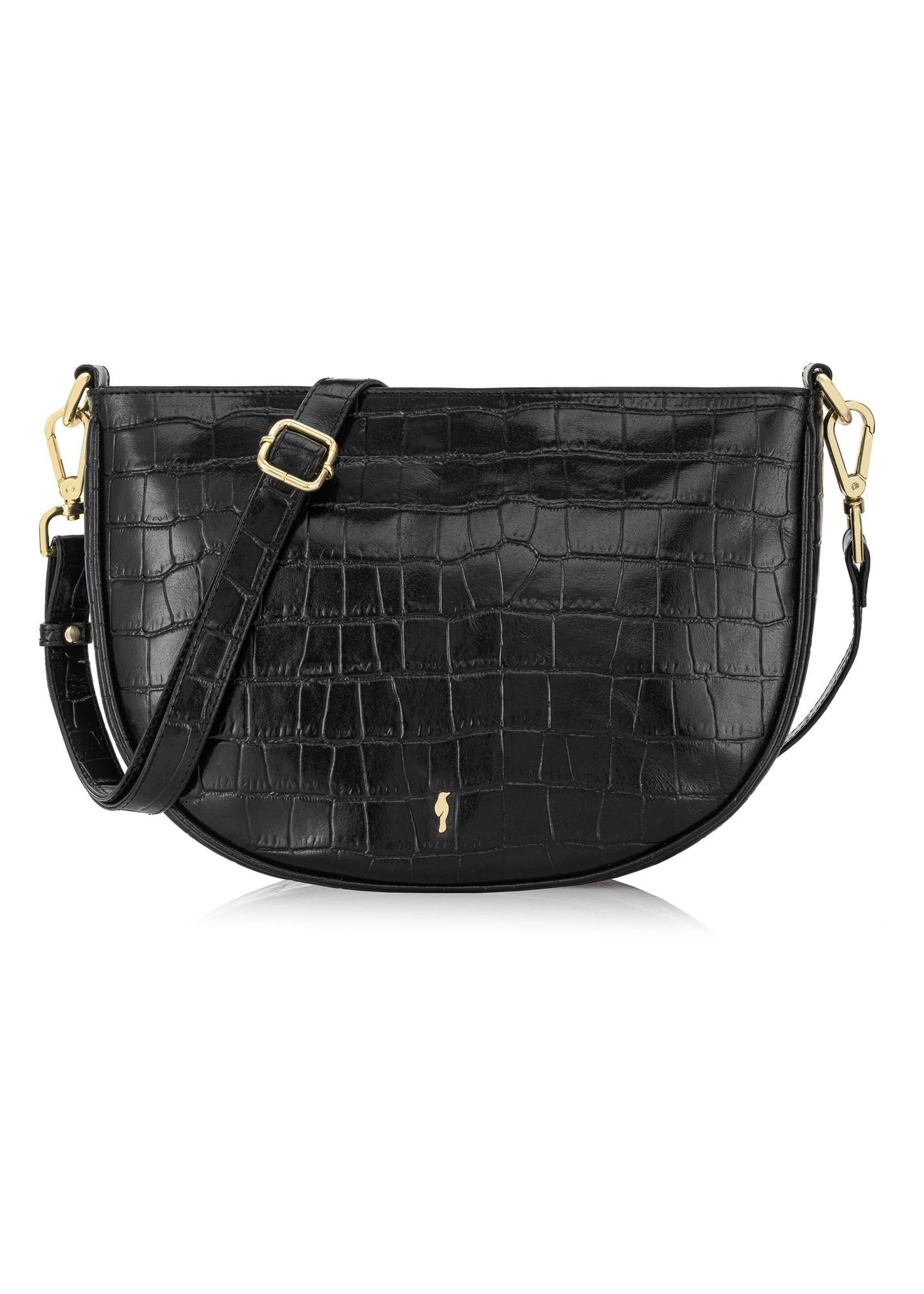 Leather medium women's croco handbag TORES-1022E-99(Z25), front product view on white background.