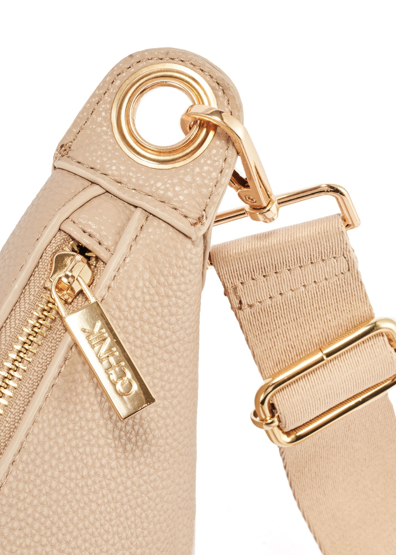 Beige women's hobo-style handbag TOREC-0829 A-80(Z 25) - close-up detail, on white background.
