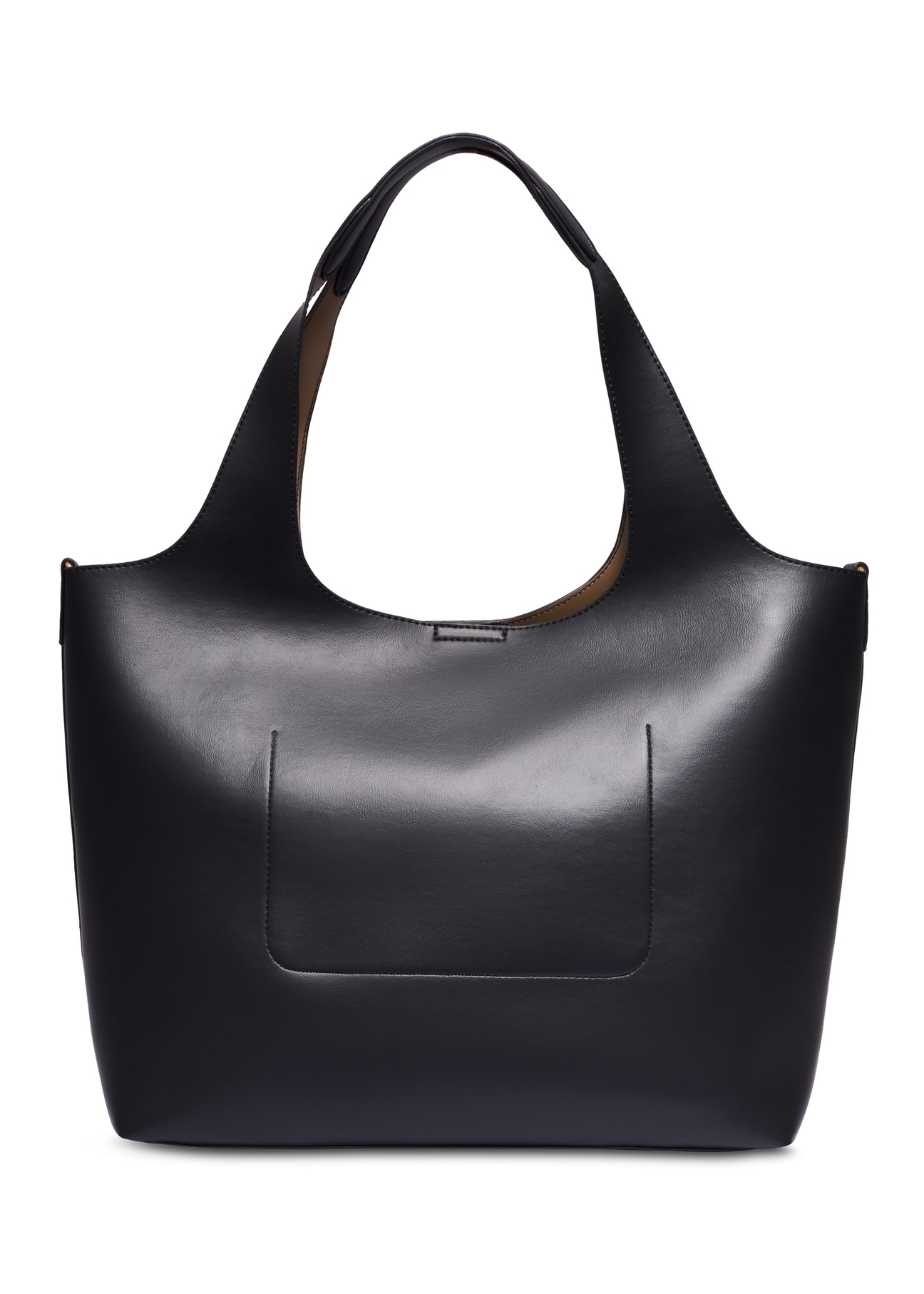 Black women's shopper bag TOREC-1259-99(Z26), product view from the back on a white background.