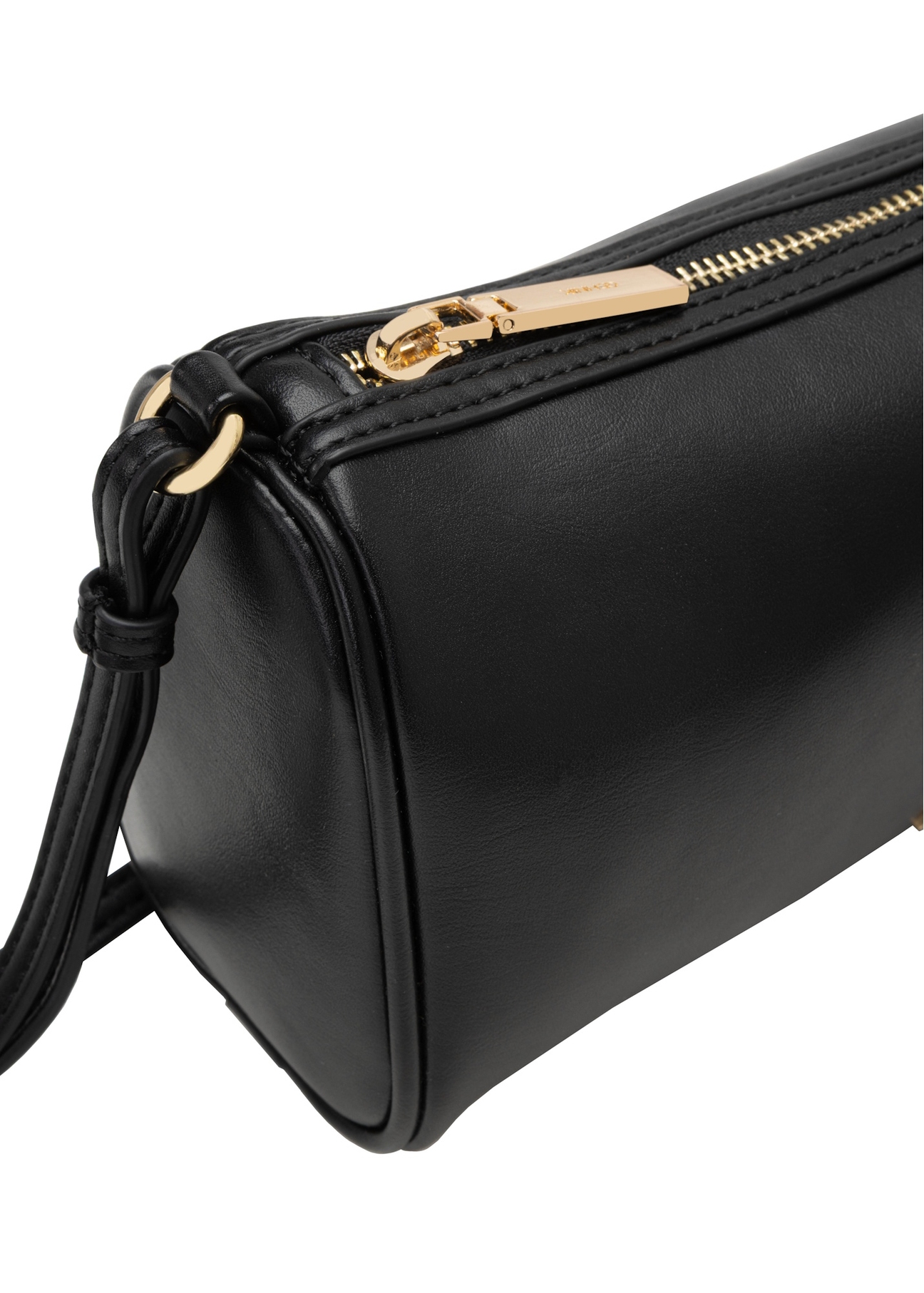 Black small oblong women's handbag TOREC-1176-99(W26), close-up of the product detail on a white background.