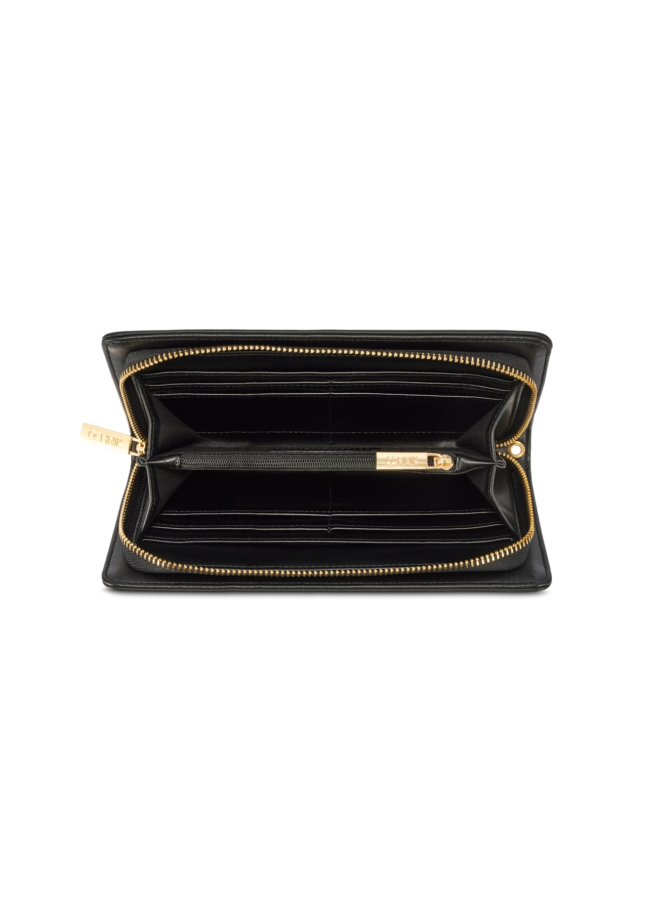 Black large wallet with decorative handle POREC-0417-99(Z25)