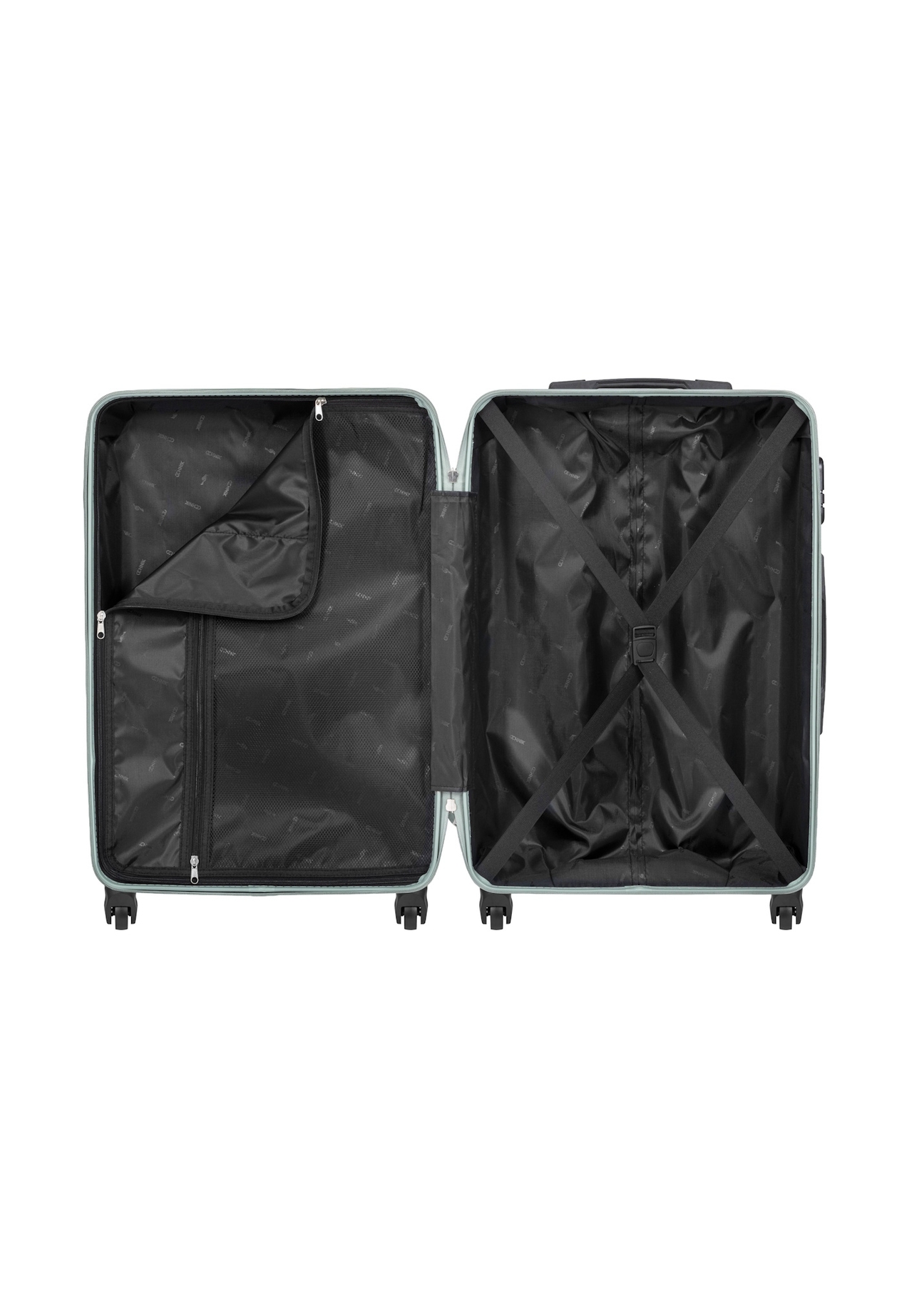 Set of 19'/24'/28' wheeled suitcases WALAB-0081-8F(W26), product view inside on white background.