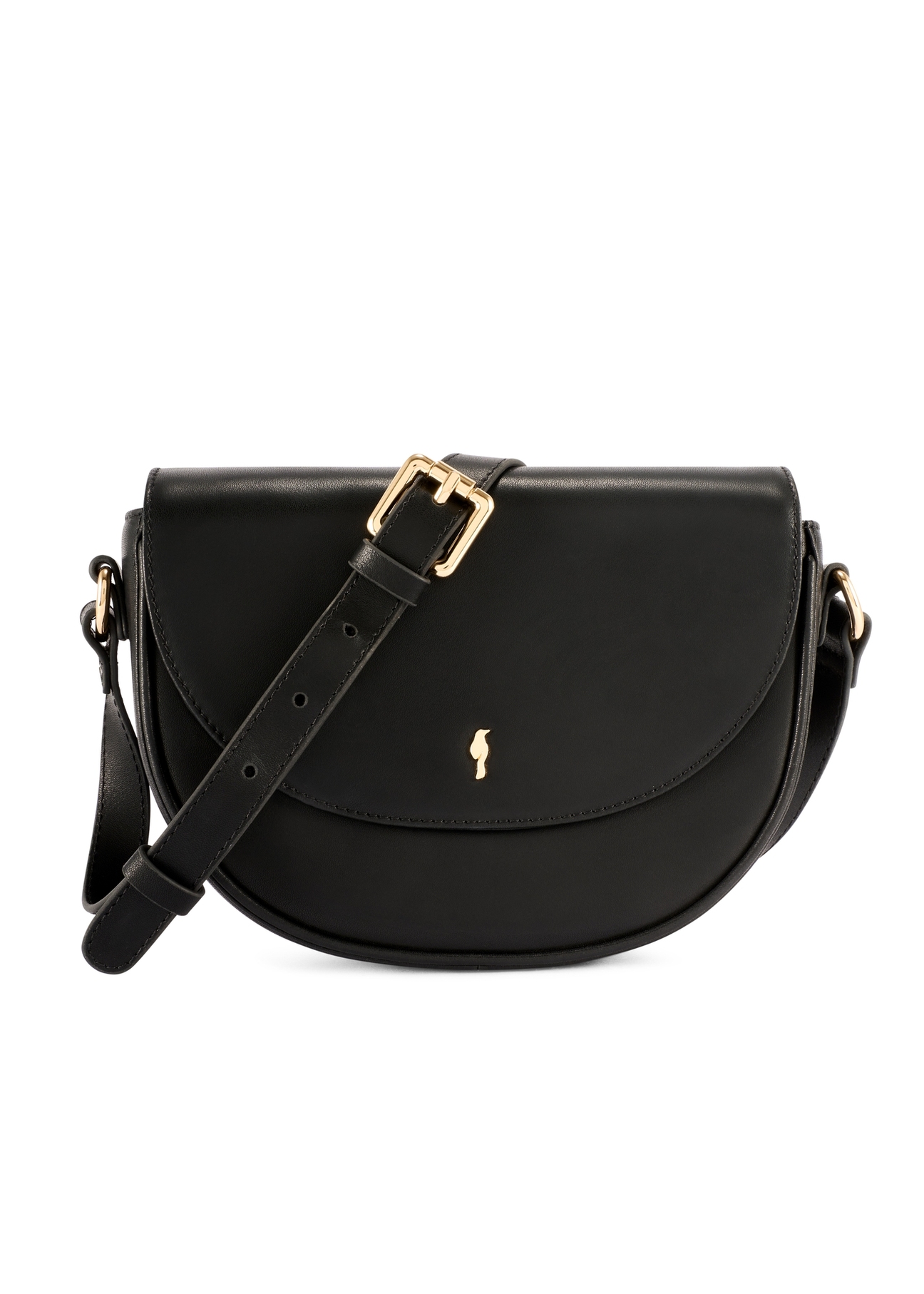 Black leather small handbag TORES-1260-99(W26) - front product view, on white background.