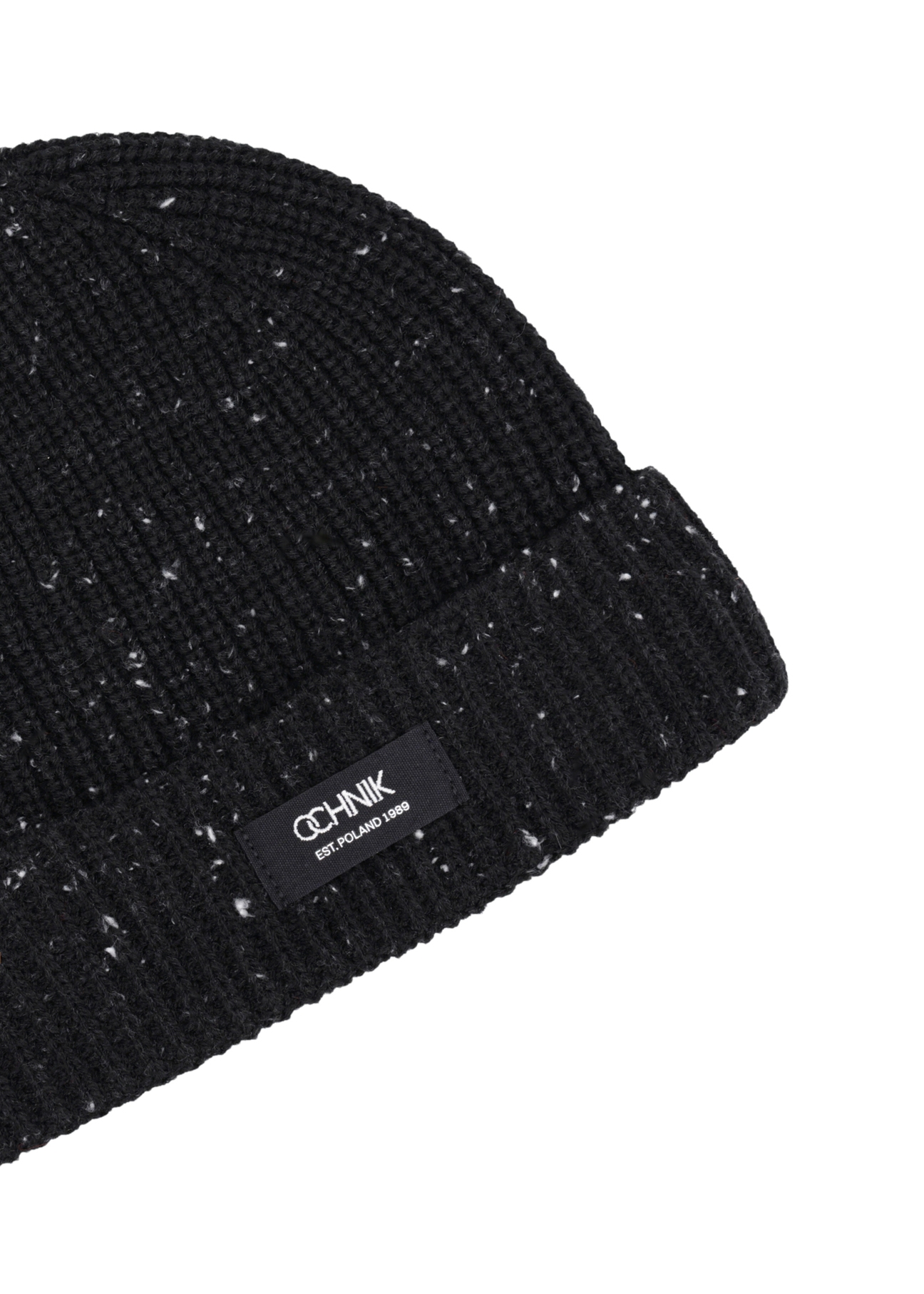 Black men's cap CZAMT-0093-99(Z26), close-up of the product detail on a white background.