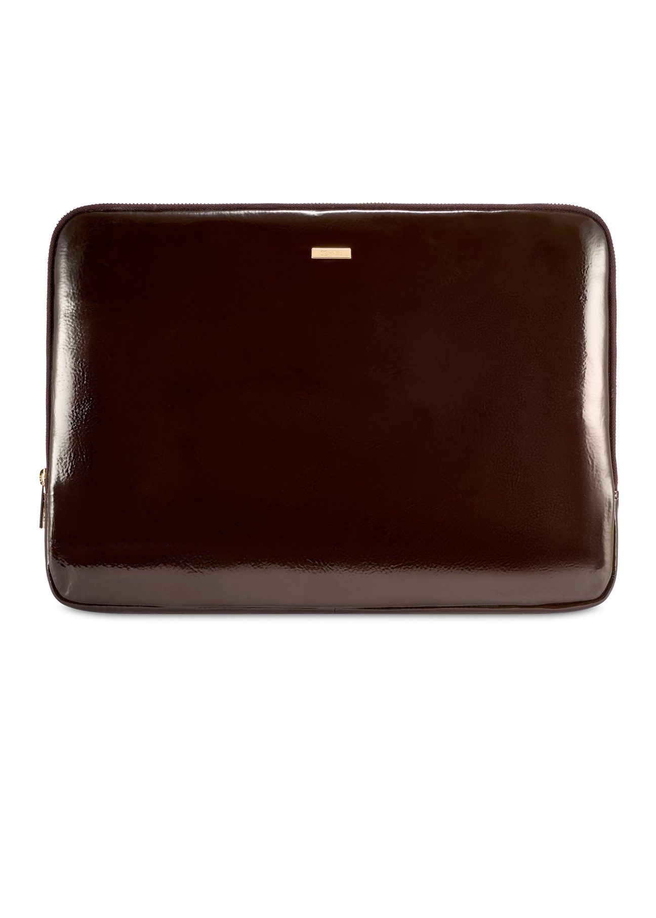 Dark brown leather women's briefcase TORES-1257-1I(W26) - front product view, on white background.