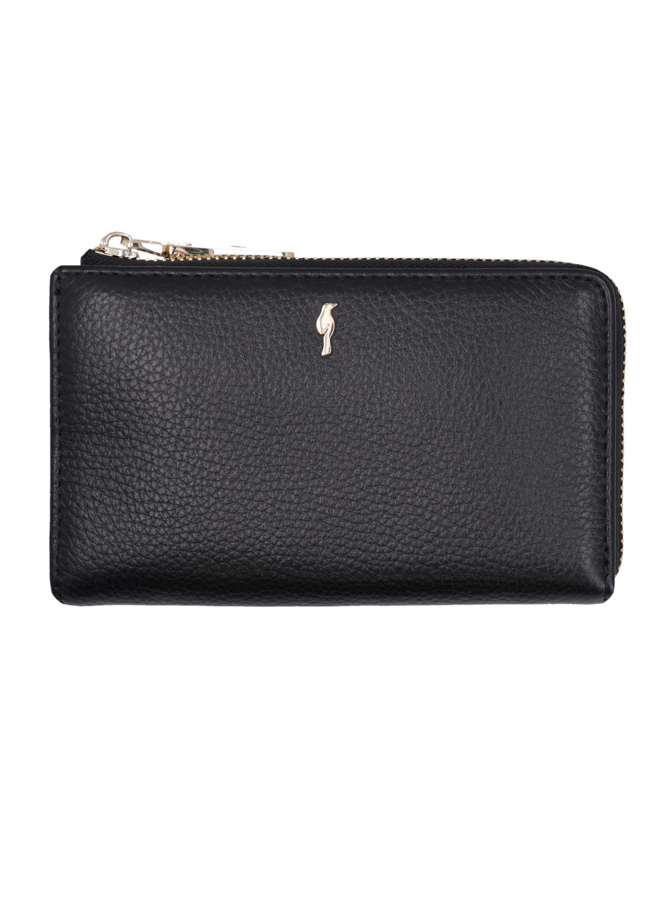 Black leather women's wallet PORES-0994-9I(Z26), front product view on white background.