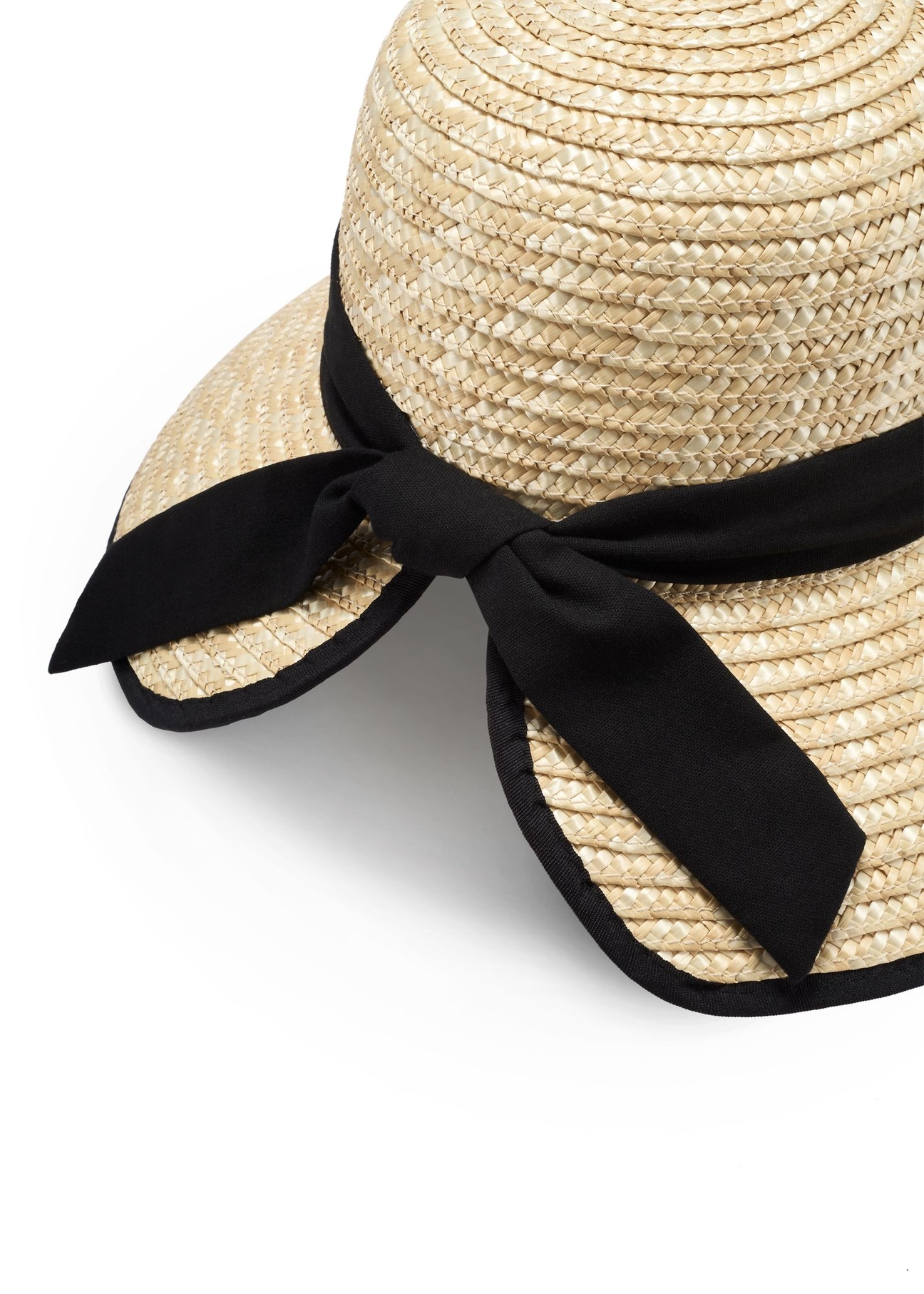 Women's straw hat KAPDT-0045-1E(W26) - close-up detail, on white background.