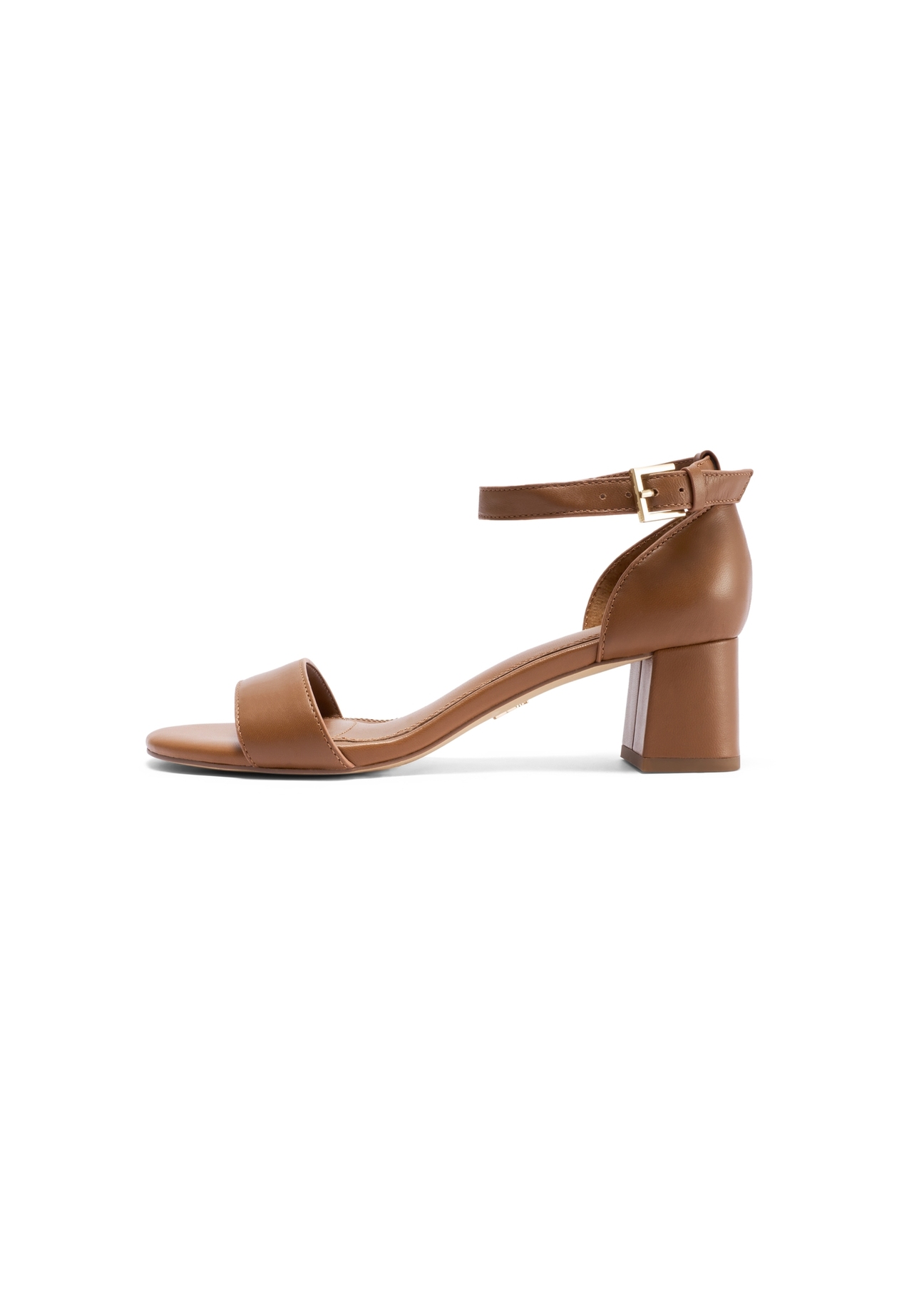 Women's camel leather sandals BUTYD-1179-1D(W26), side view of the product on a white background.