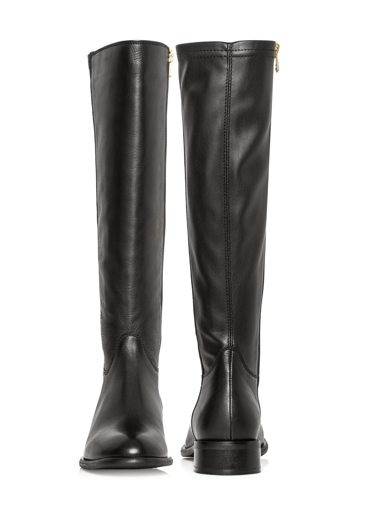 Black leather boots BUTYD-1135-99(Z24)-05