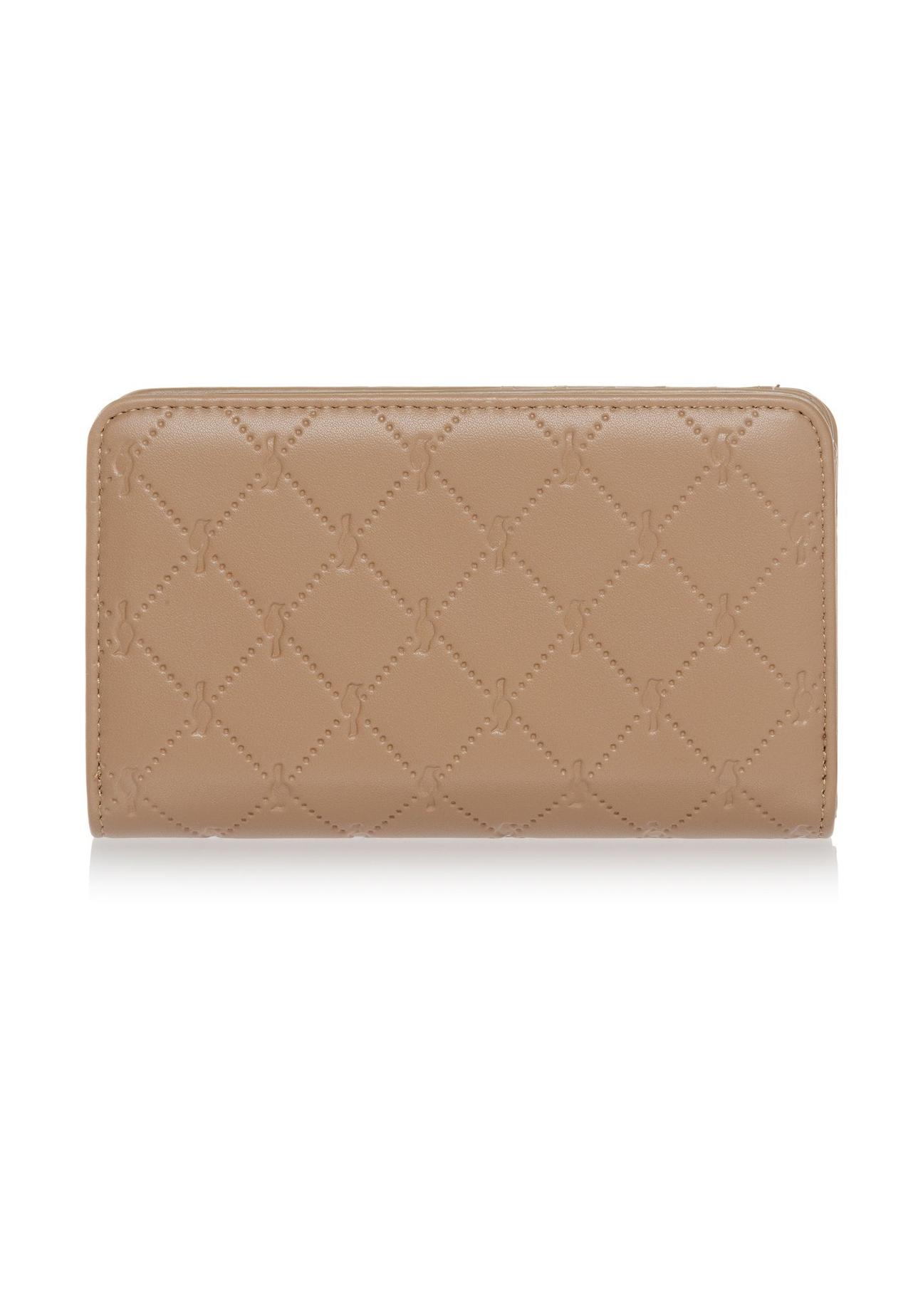 Beige women's wallet with monogram POREC-0348-81(Z24)-02