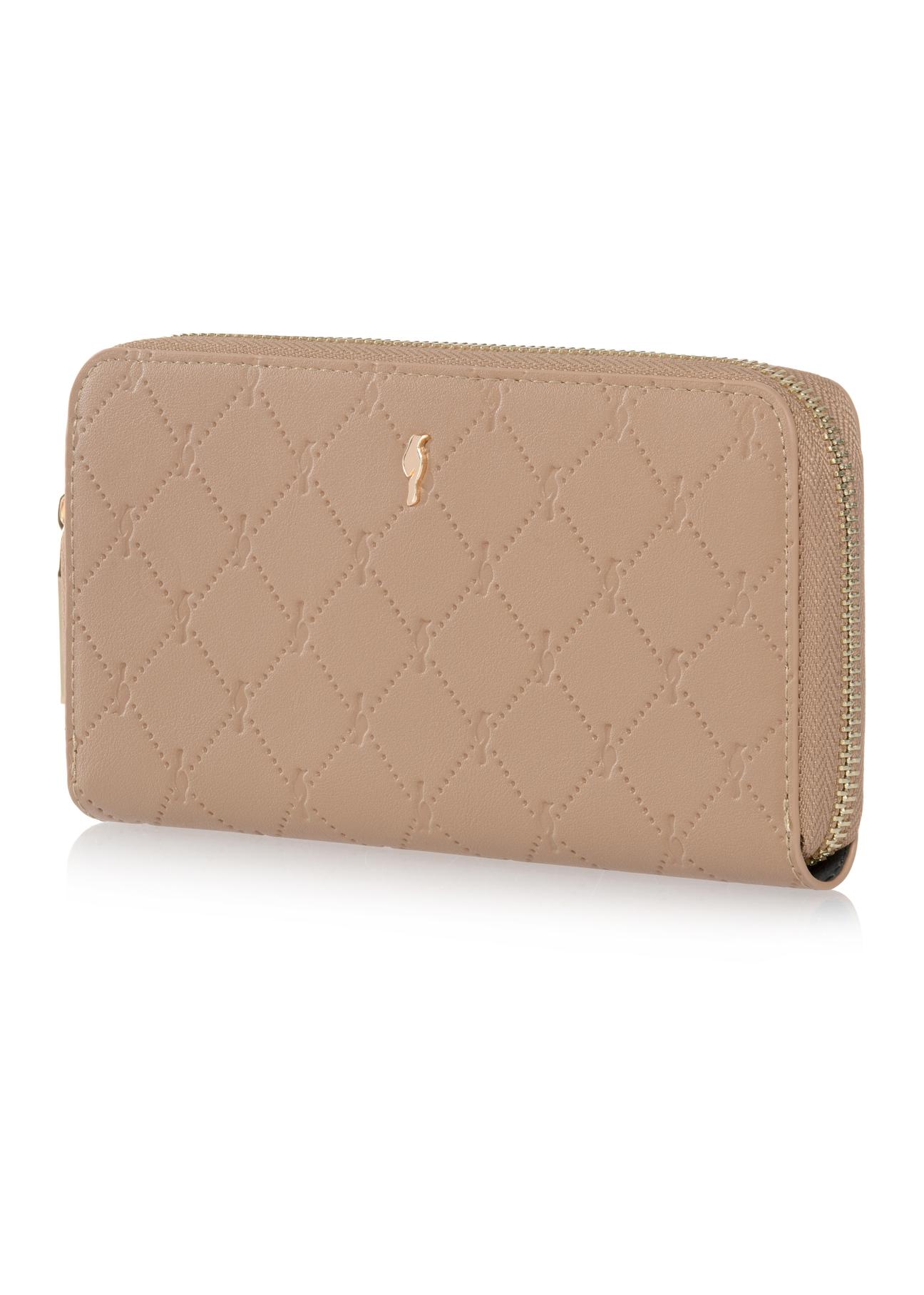 Large beige ladies wallet with embossing POREC-0350-81(Z24)-03