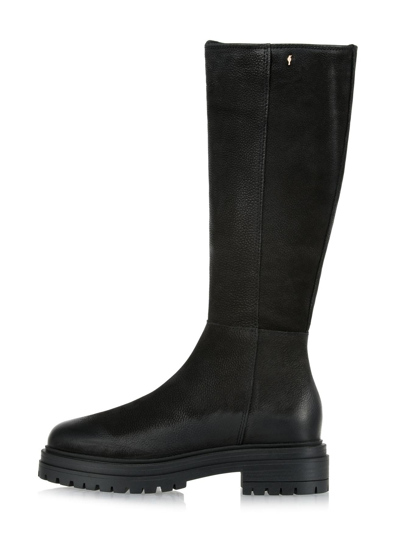 Black velvet women's boots on the platform BUTYD-1102-98(Z24)-03