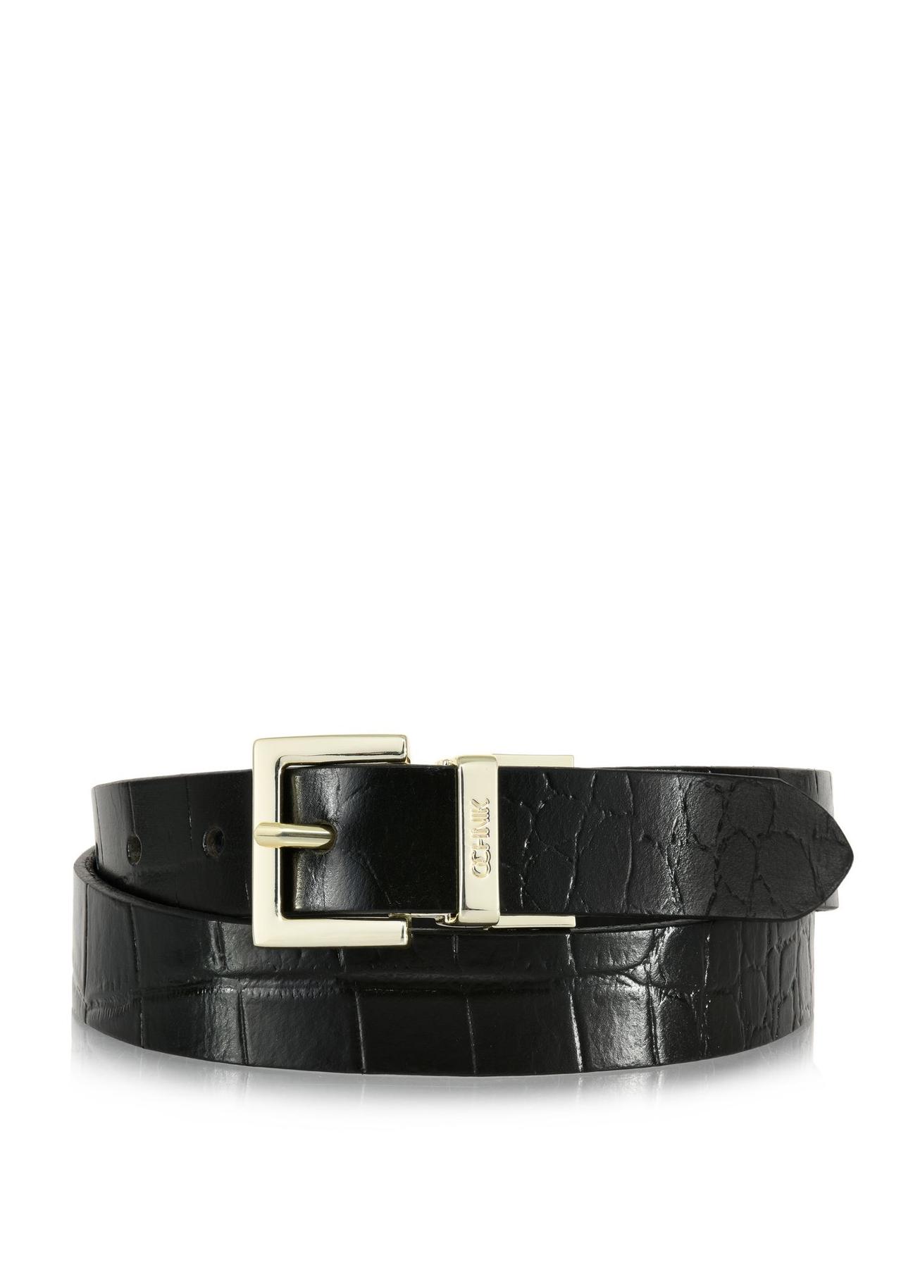 Women's double-sided black leather belt PASDS-0304-99(W24)-01