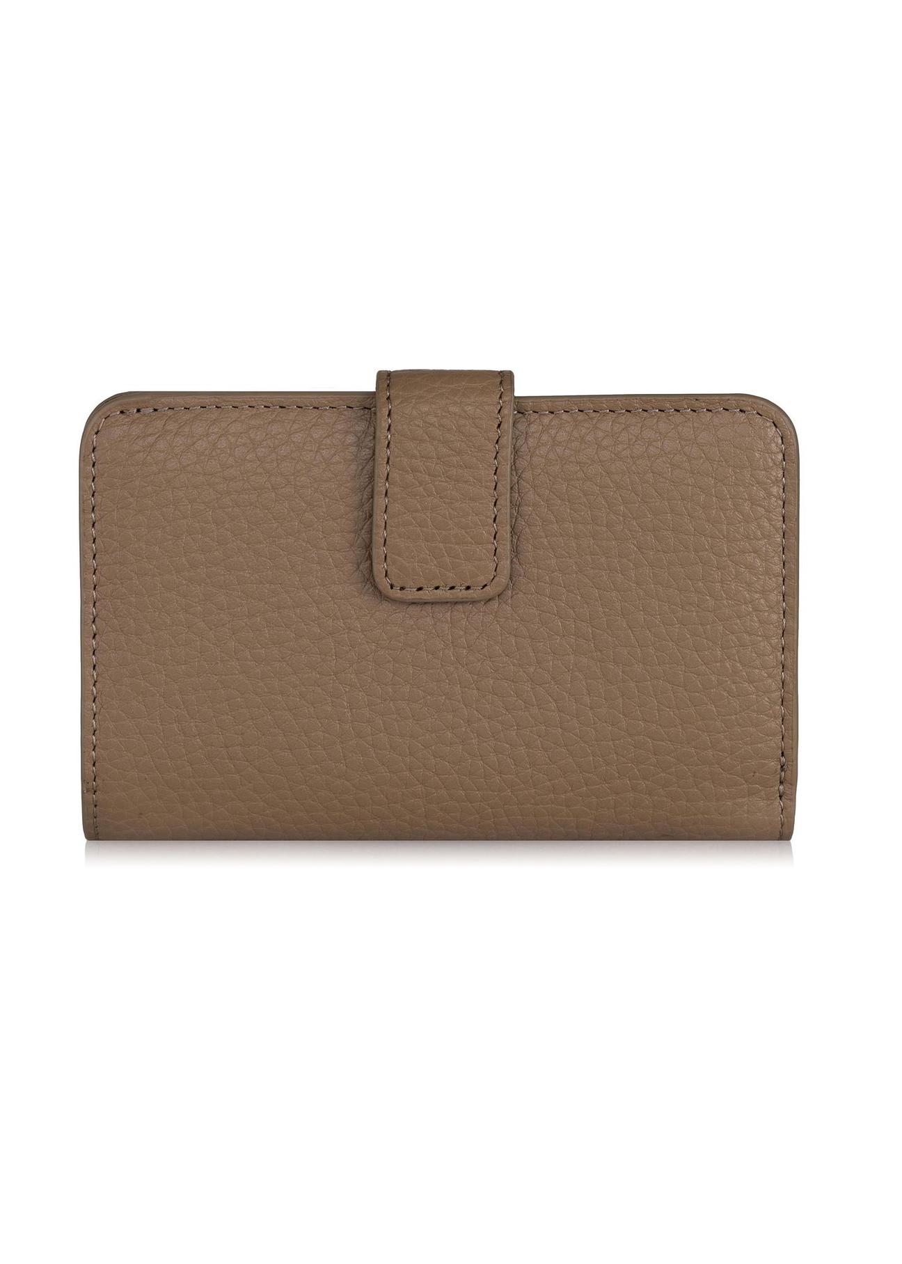 Women's beige leather wallet PORES-0896-81(Z23)-03