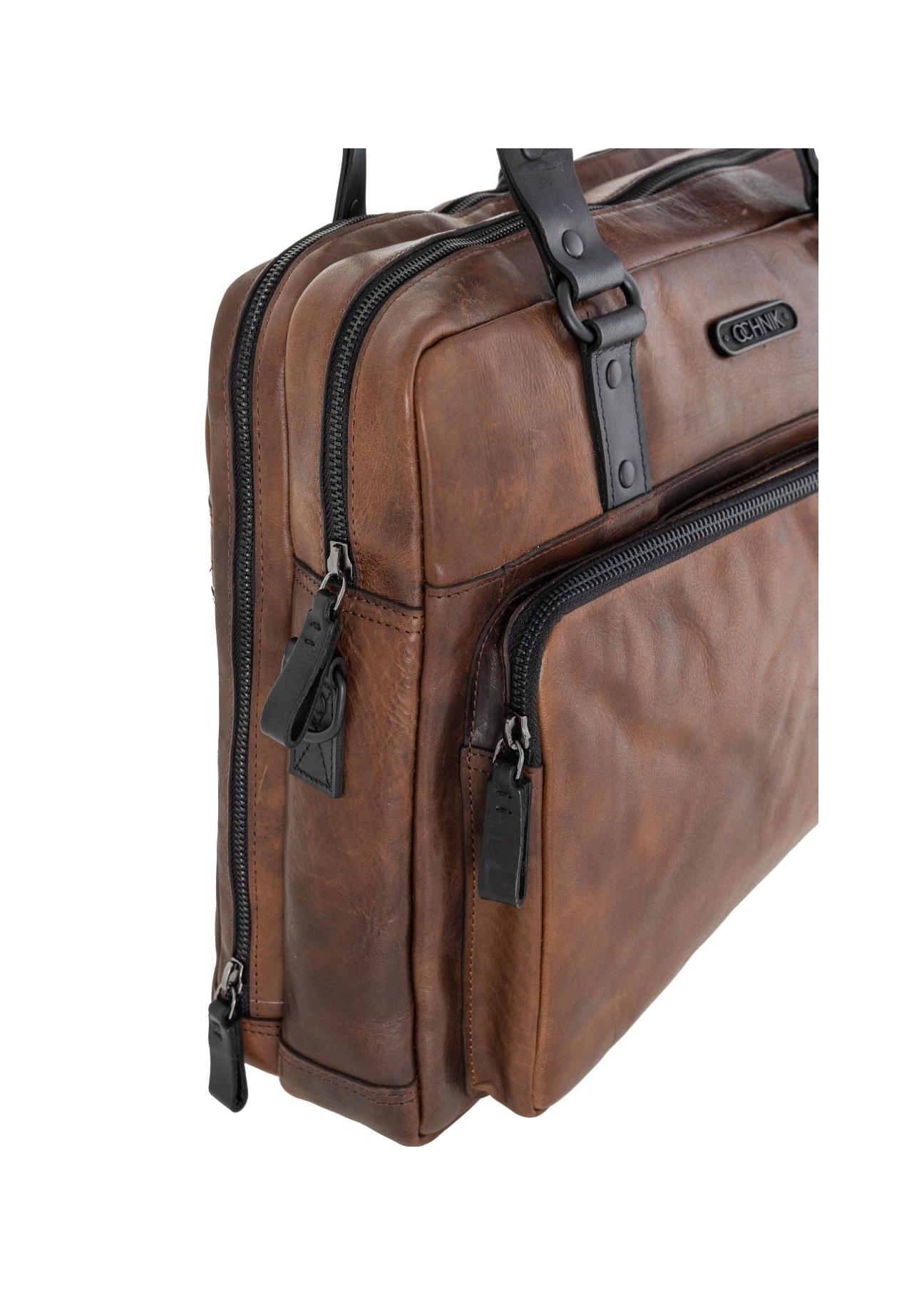 Brown leather men's bag TORMS-0100B-79(Z24)