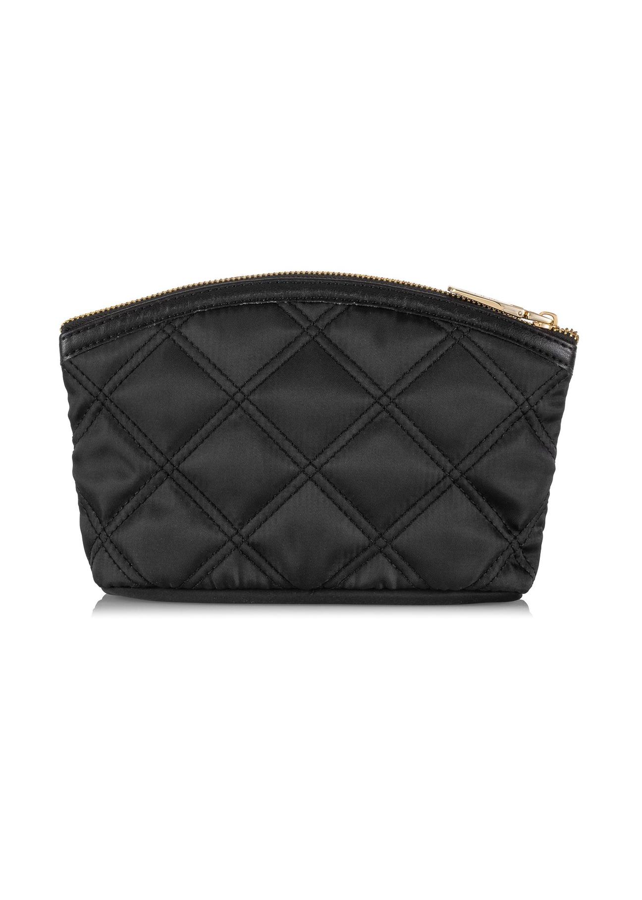 Black quilted women's cosmetic bag TOREN-0281-99(W24)-04