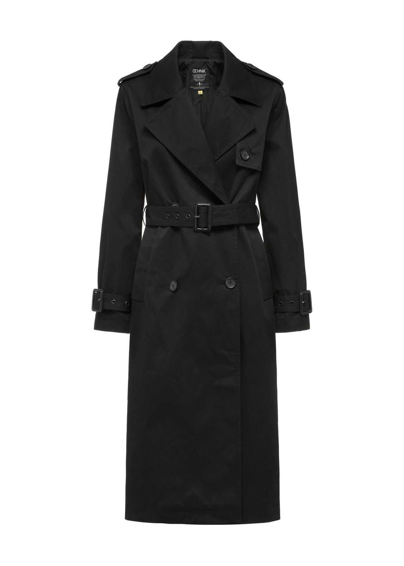 Long black women's coat-style jacket KURDT-0512-99(W25)-01