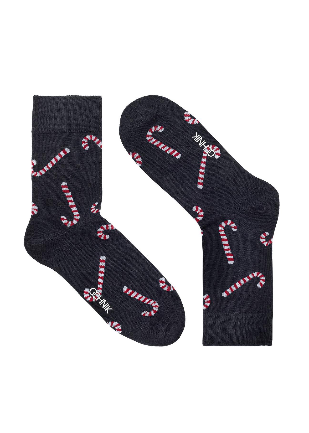 Black Christmas socks for men SKAMT-0191-99(Z24)-01