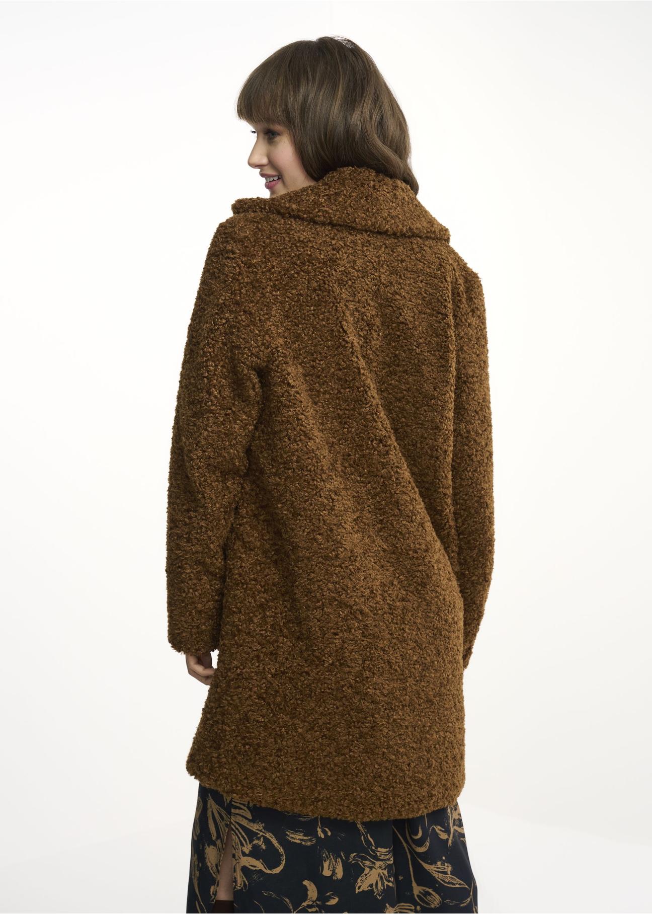 Women's brown fur coat FUTDP-0017A-24(Z23)-04