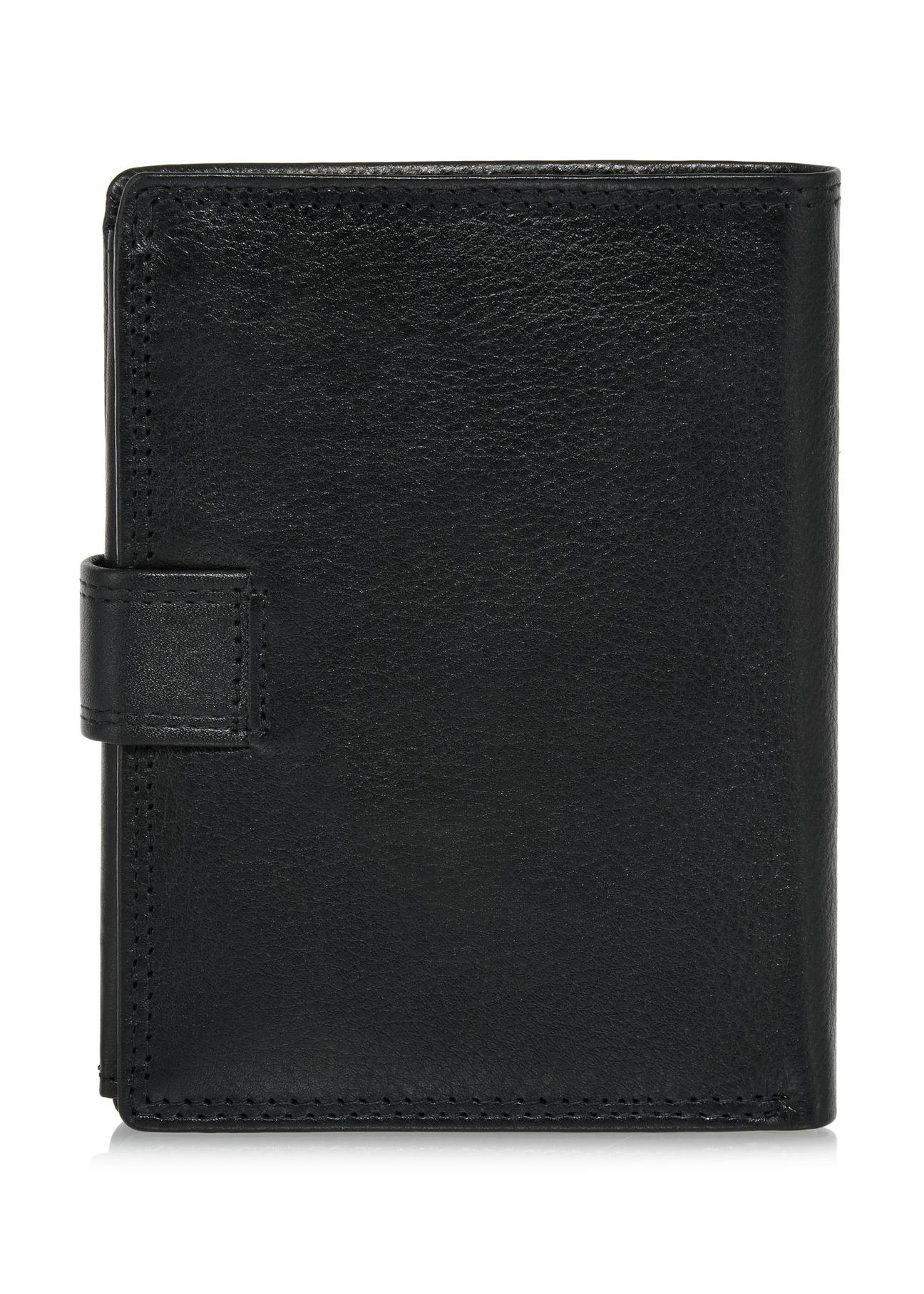 Men's black leather clasp wallet PORMS-0605-99(W24)-02