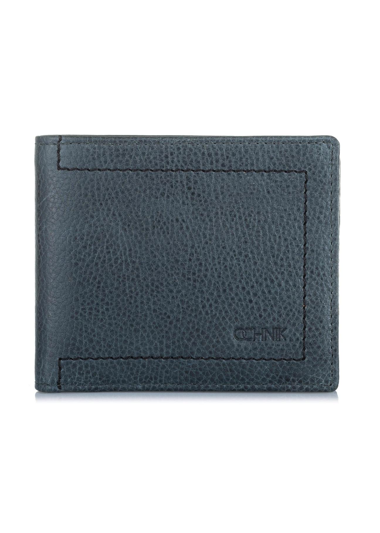 Men's navy blue leather wallet PORMS-0520-69(W23)-01