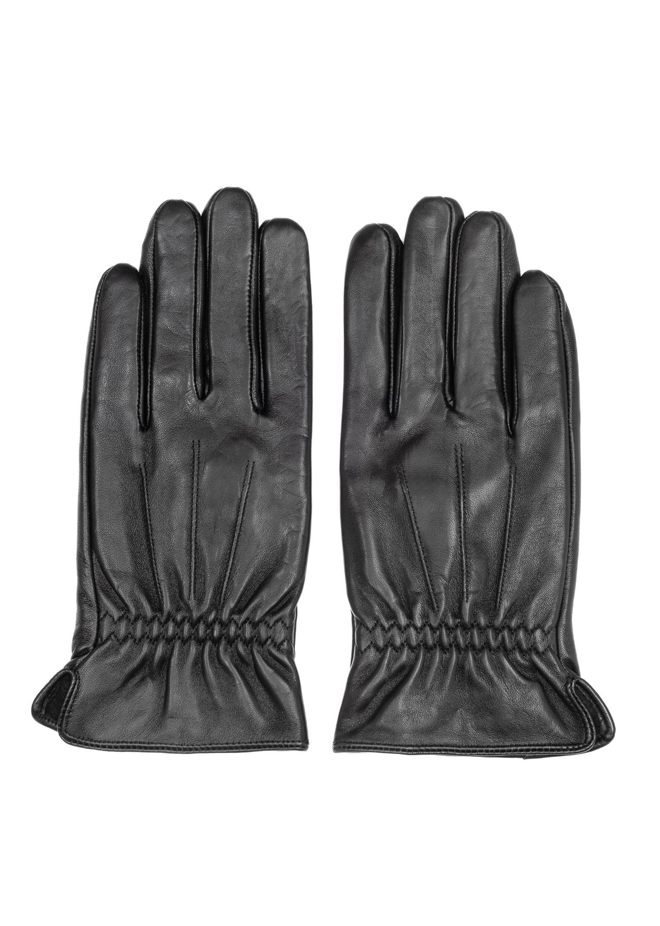 Men's leather gloves with welt REKMS-0011-99(Z24)