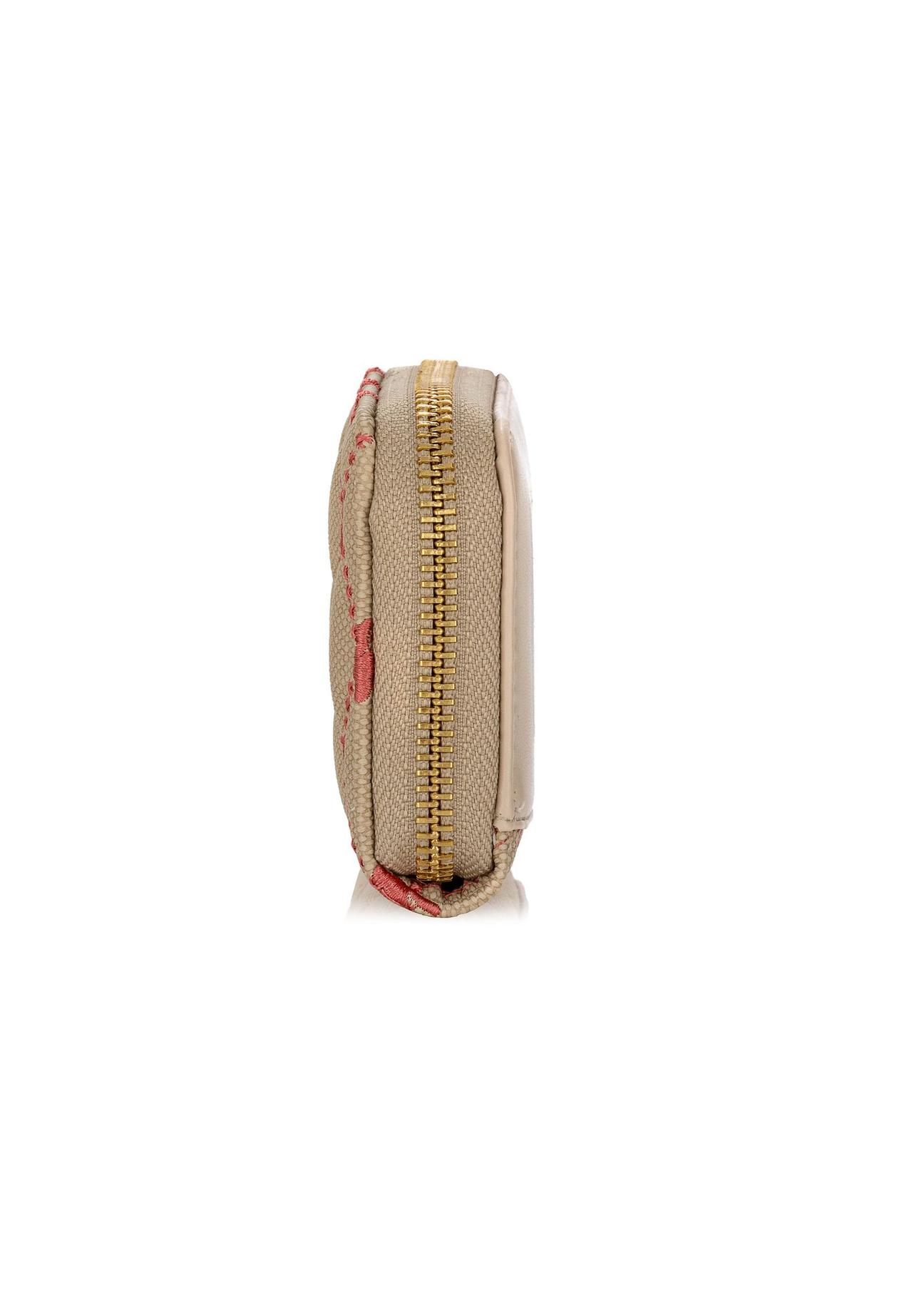 Beige quilted women's wallet POREC-0382-15(W24)-03