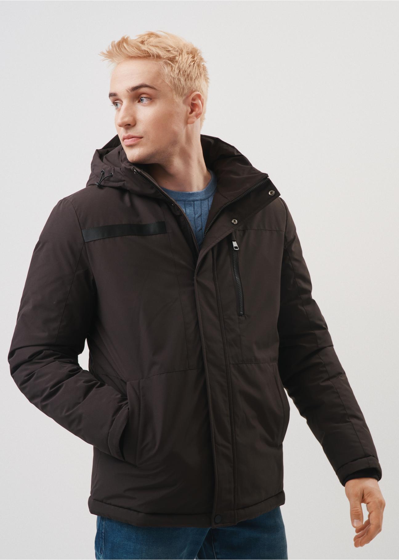 Black men's hooded jacket KURMT-0316-99(Z23)-02