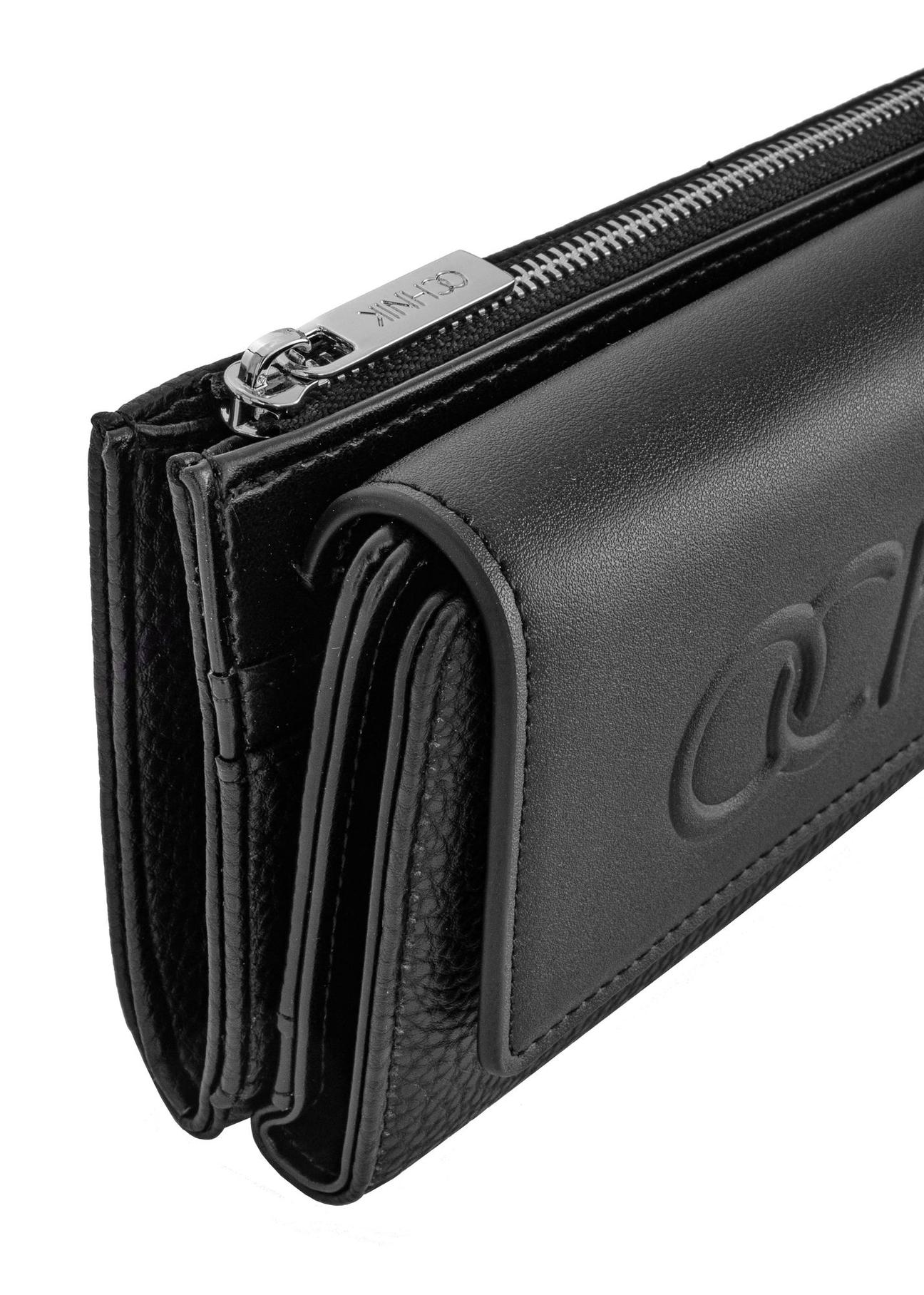 Large black women's wallet with logo POREC-0361-99(W24)-07