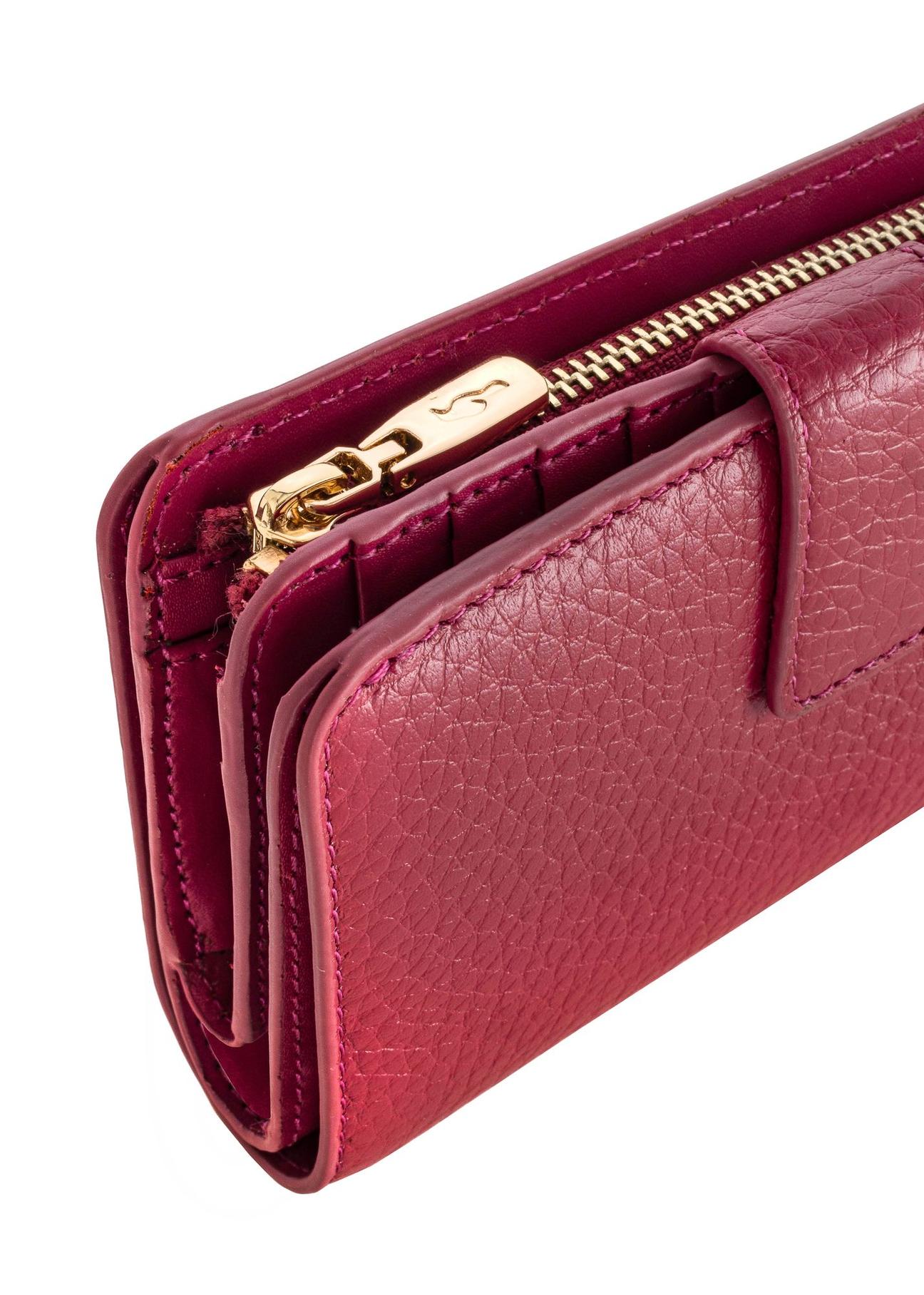 Women's pink leather wallet PORES-0896-34(W24)-08