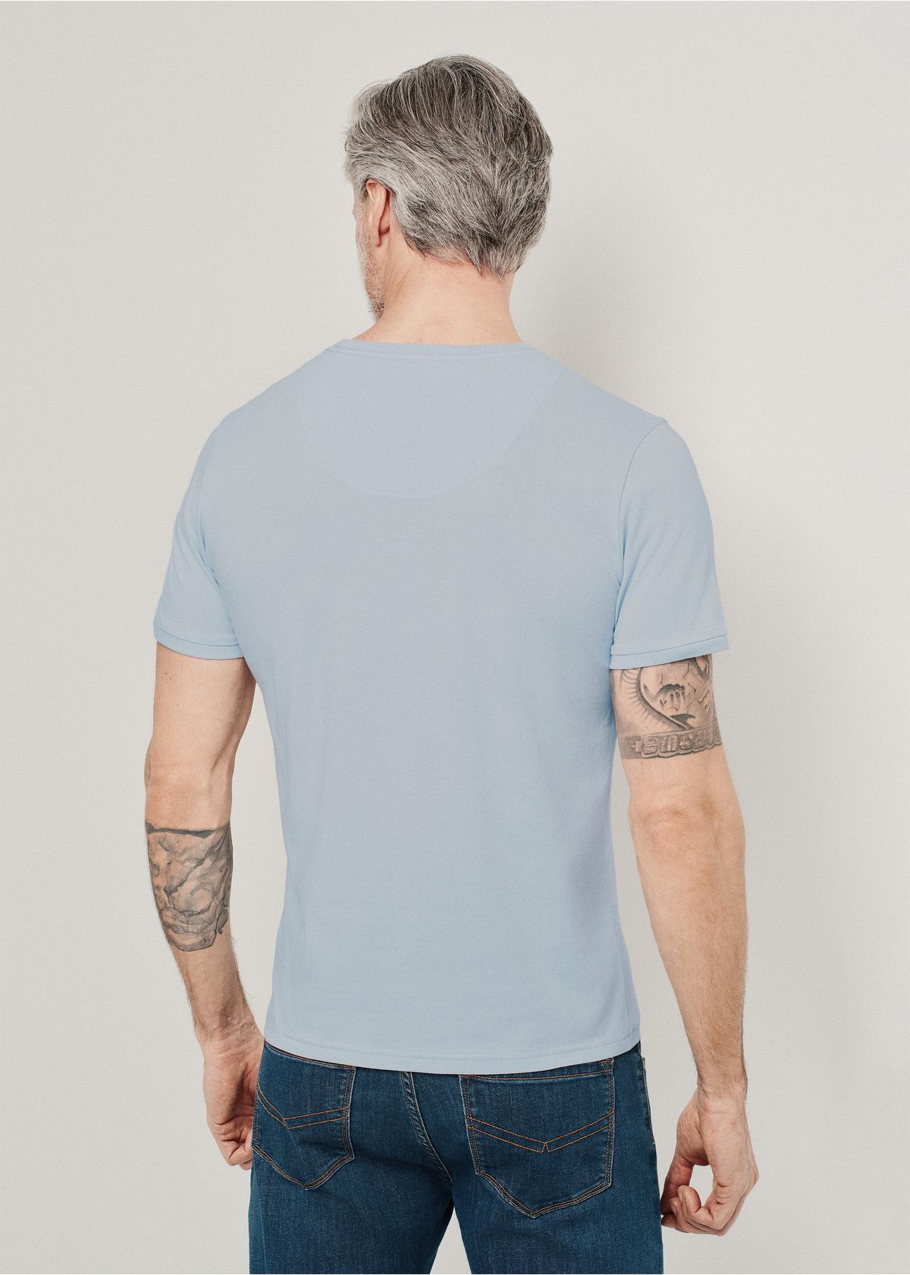 Blue basic T-shirt for men with logo TSHMT-0088-62(W24)-02