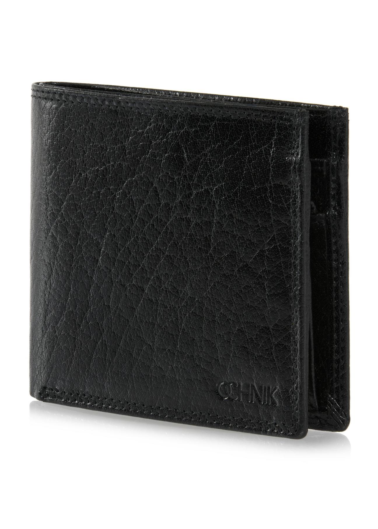 Black leather unbuttoned men's wallet PORMS-0555-99(W24)-03