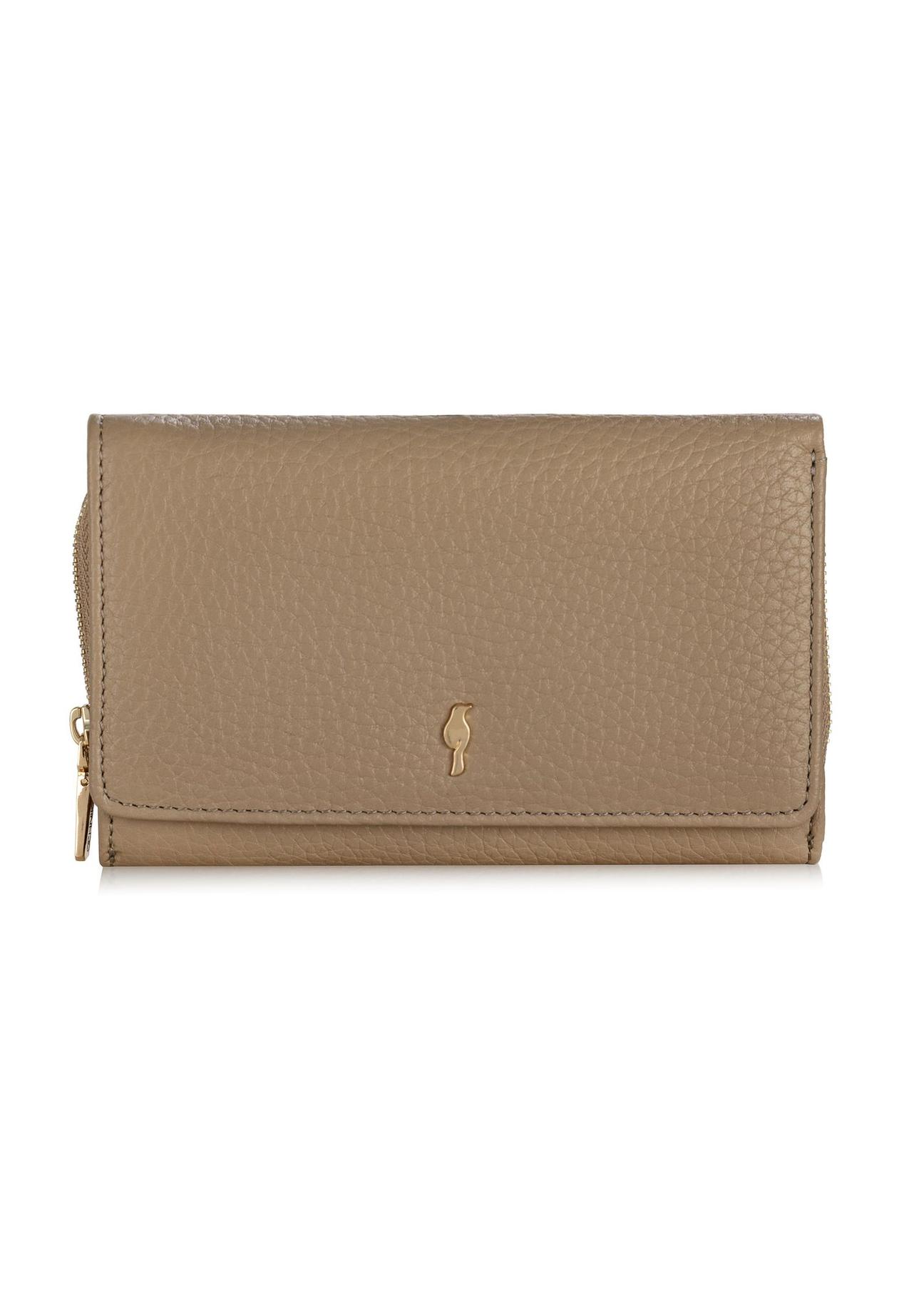 Large beige leather women's wallet PORES-0801B-80(W24)-01