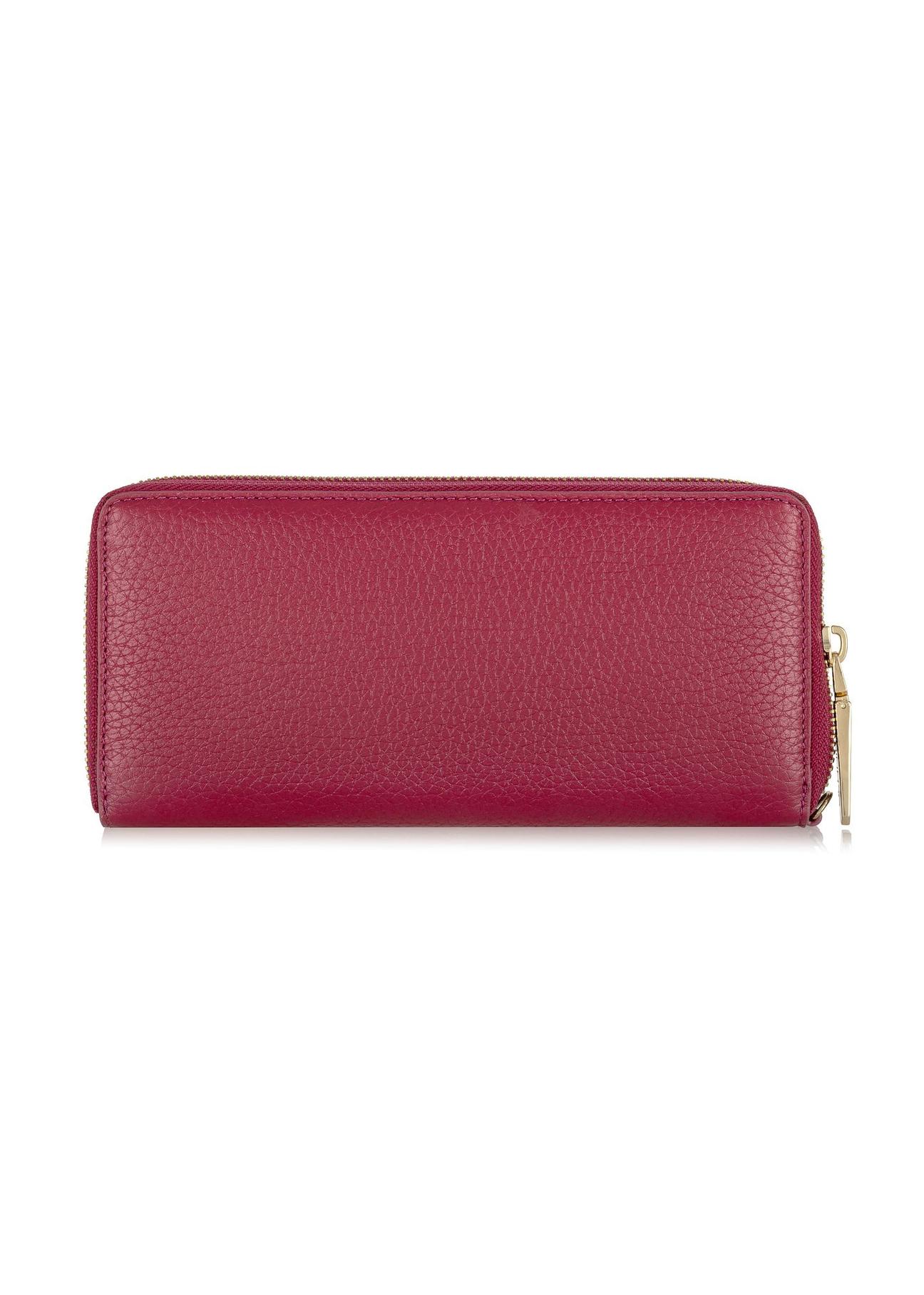 Pink leather women's belt wallet PORES-0892-34(W24)-04