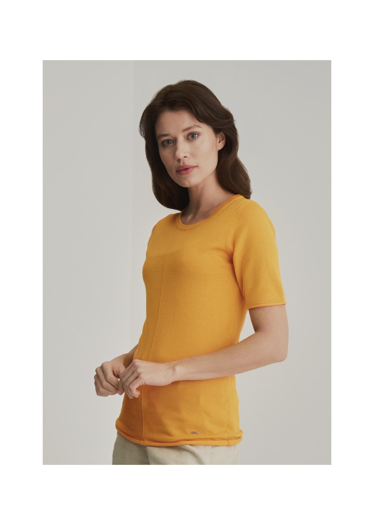 Women's short sleeve blouse BLUDT-0151-21(W22)-02